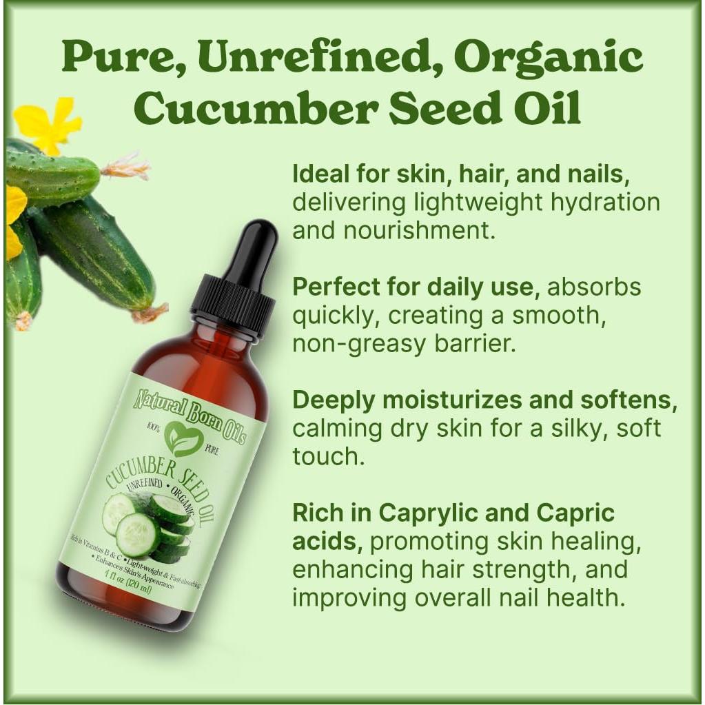 Aceite de Semilla de Pepino Natural Born 113ml Orgánico Prensado en Frío