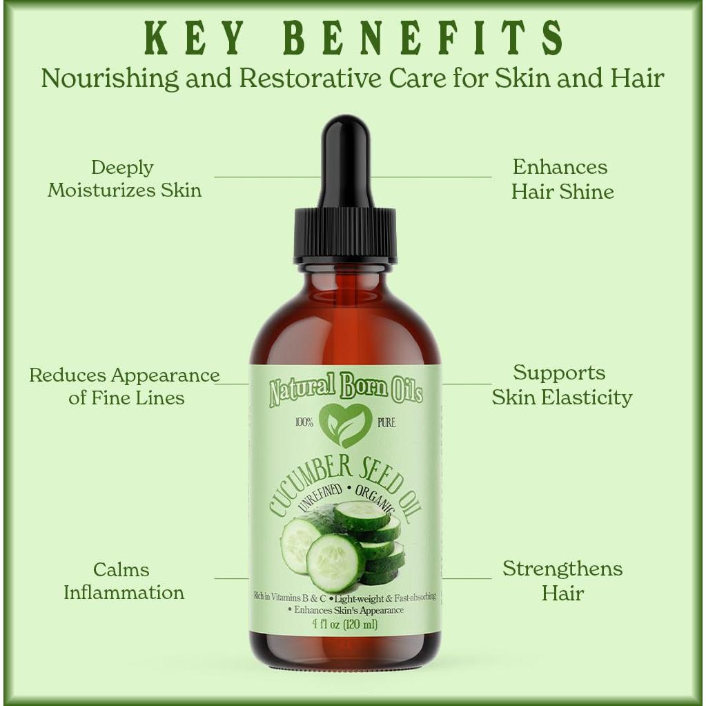 Aceite de Semilla de Pepino Natural Born 113ml Orgánico Prensado en Frío