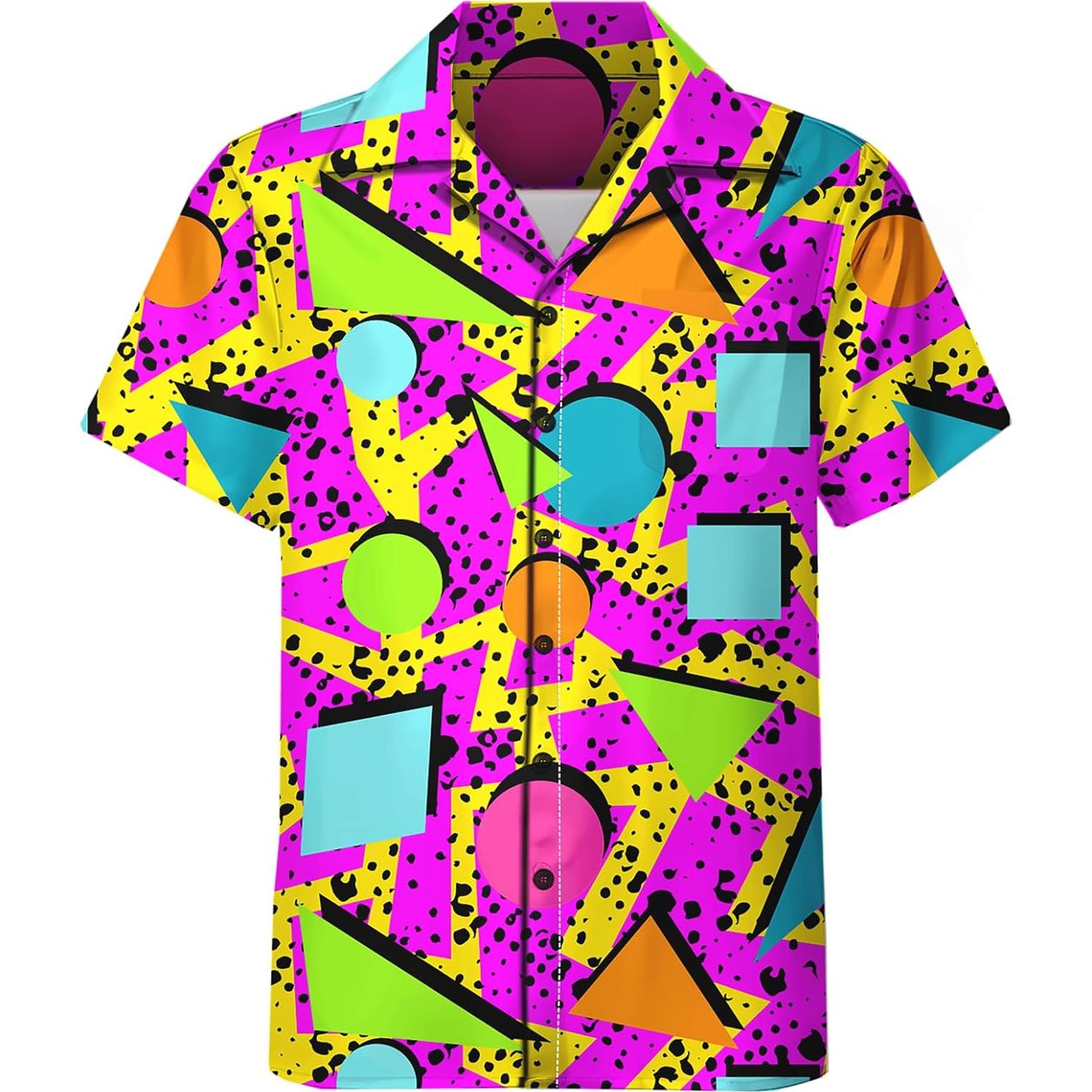 Conjunto DOOPCCOR 3 Piezas Hombre Camisa Hawaiana y Pantalones Cortos