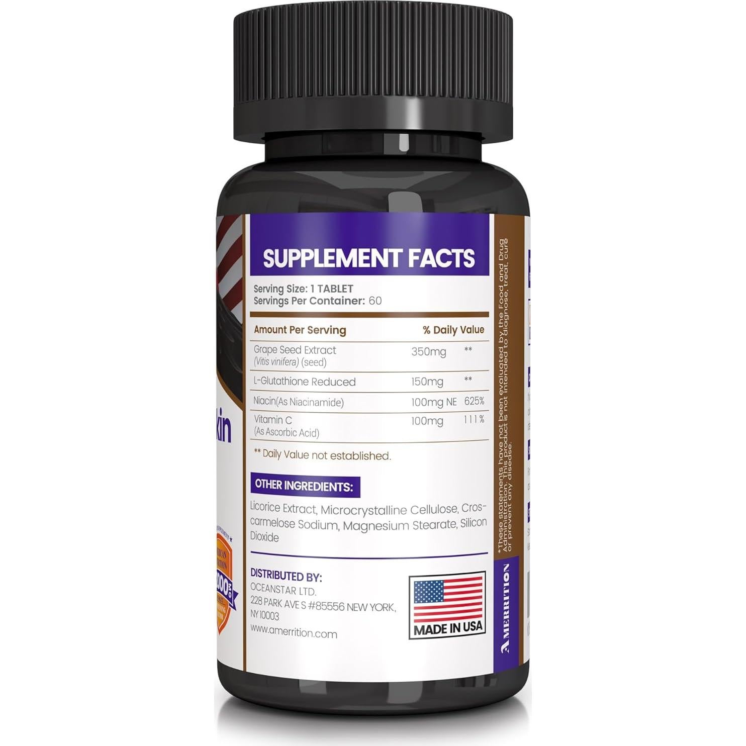 Suplemento Blanqueador de Piel Amerrition - 60 Tabletas