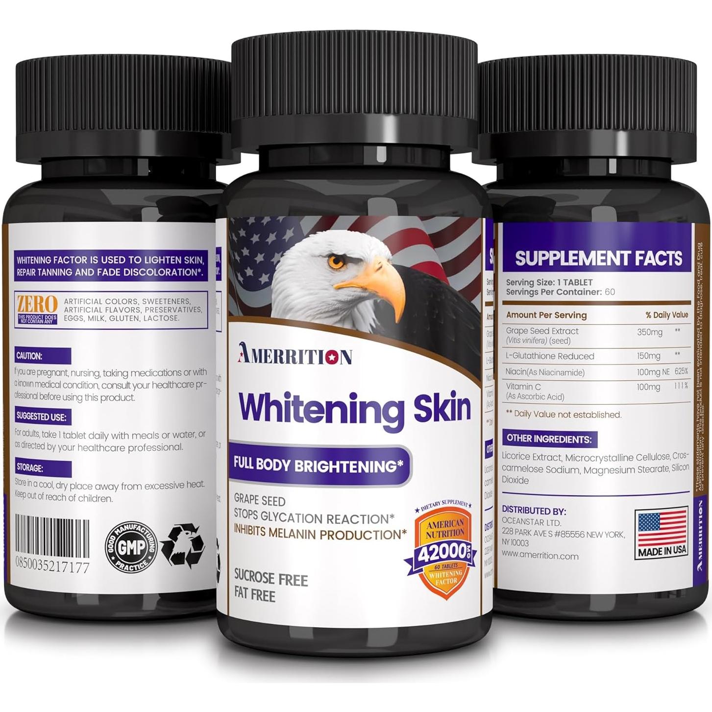 Suplemento Blanqueador de Piel Amerrition - 60 Tabletas