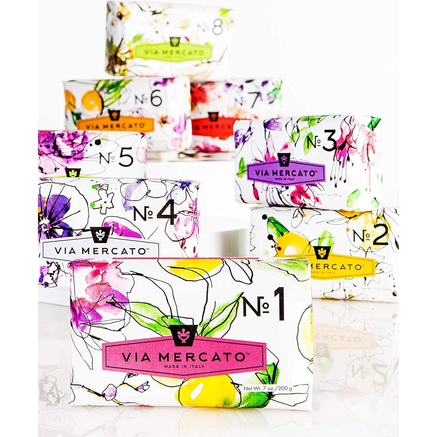 Jabón Italiano Via Mercato 200g Uva Grosella Negra Almizcle