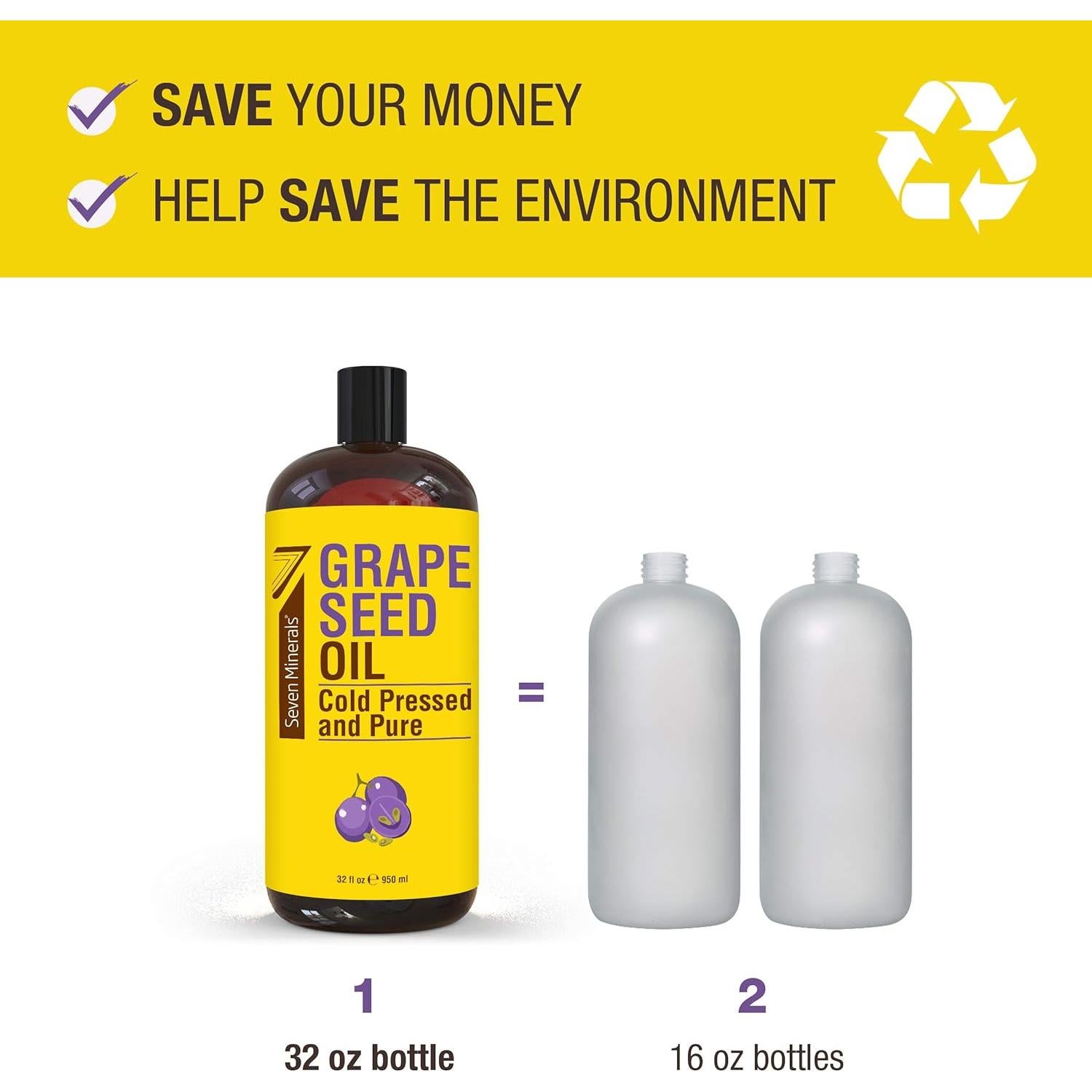 Aceite de Semilla de Uva Puro Seven Minerals 946 ml - Natural