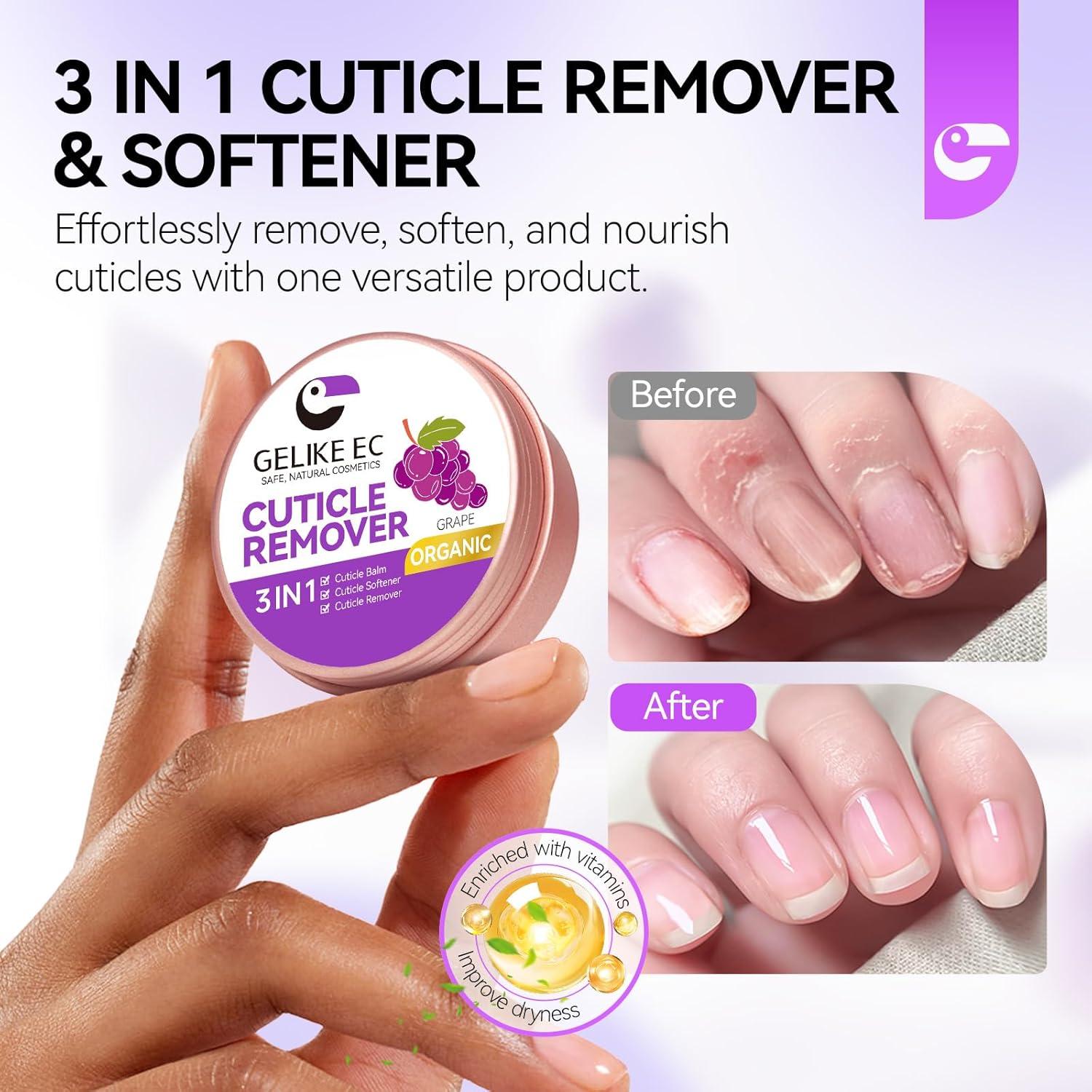 Bálsamo para Cutículas Gelike EC 21g Suavizante Orgánico Uva