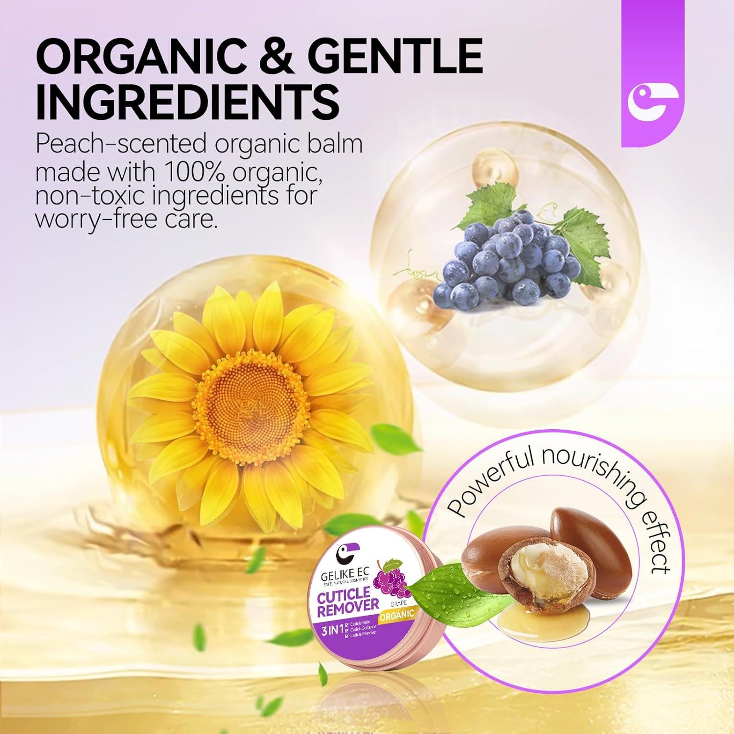 Bálsamo para Cutículas Gelike EC 21g Suavizante Orgánico Uva