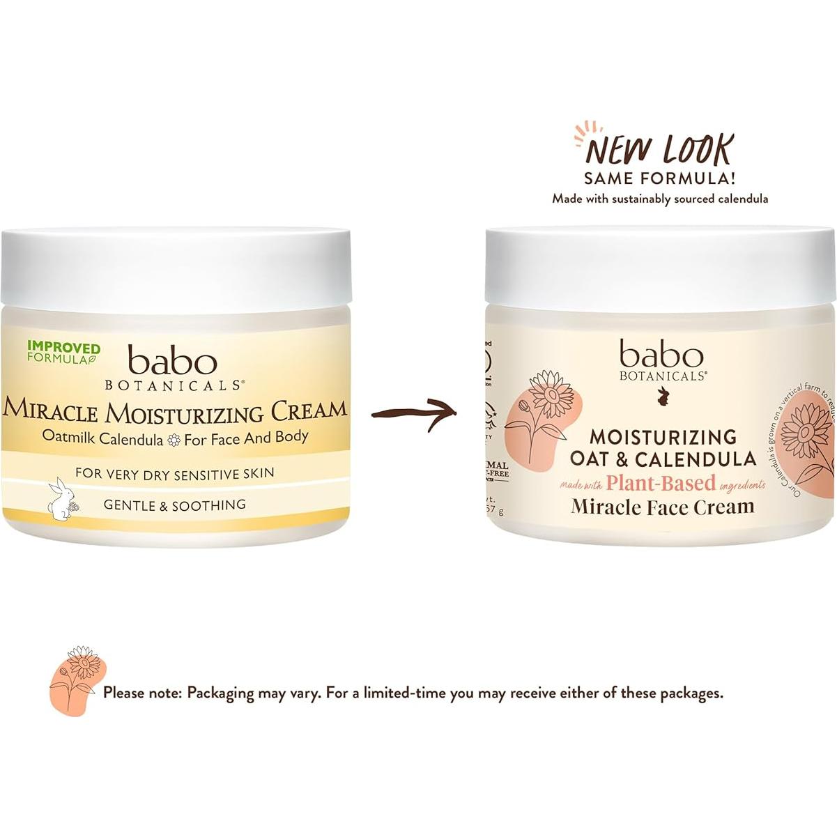 Crema Facial Vegana Babo Botanicals Avena y Caléndula 56.7g