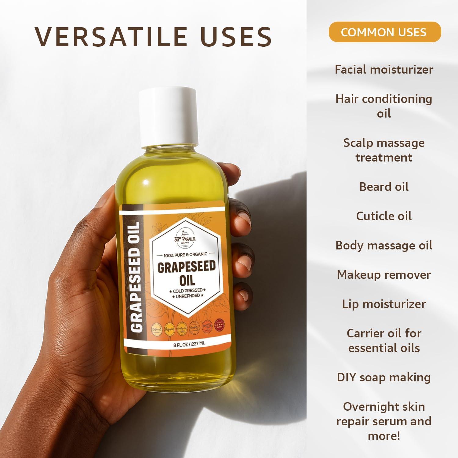 Aceite de Semilla de Uva Orgánico 32 oz 100% Puro Natural