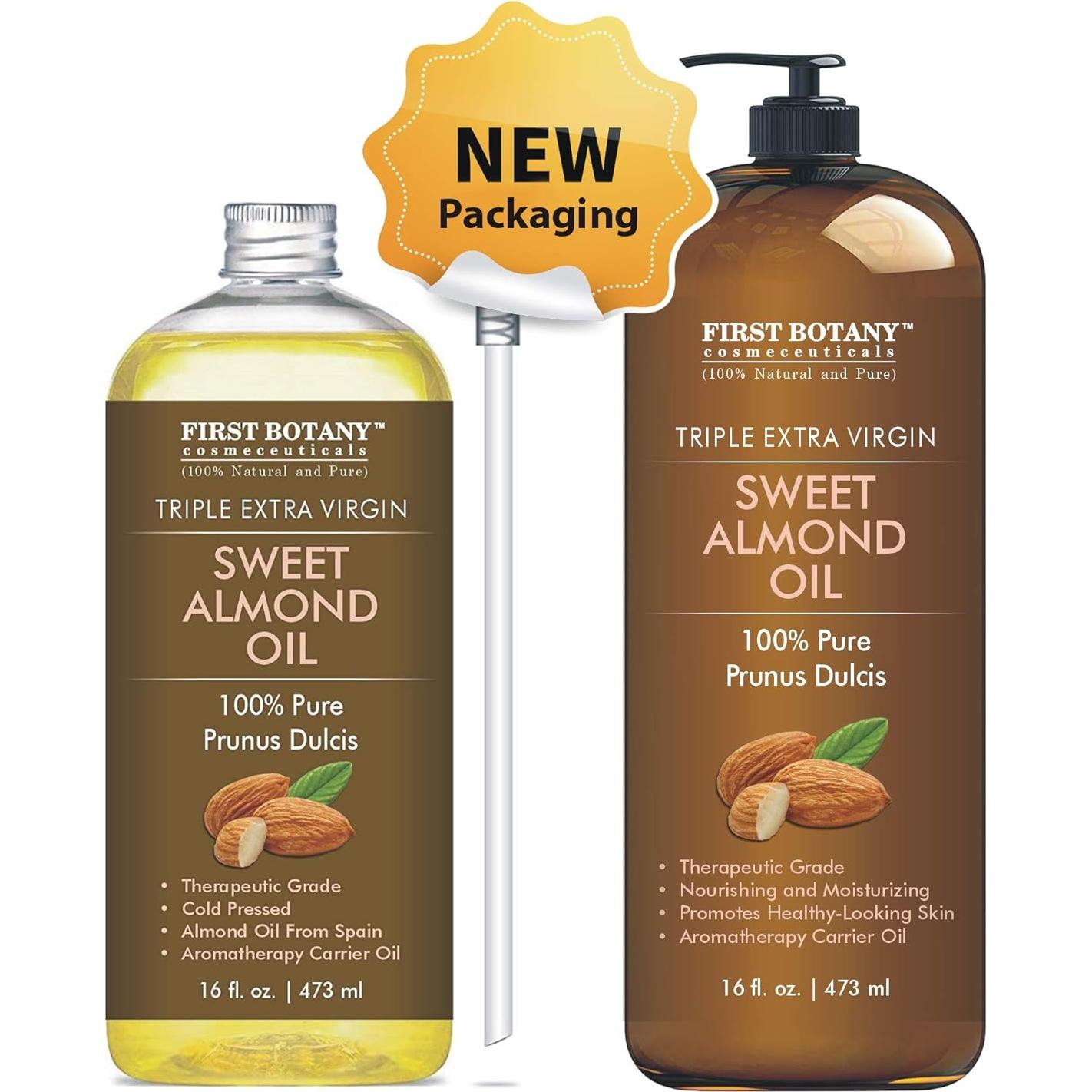 Aceite de Almendra Dulce 100% Puro First Botany 473 ml