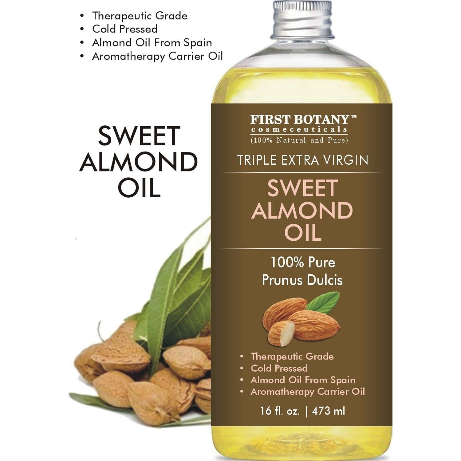 Aceite de Almendra Dulce 100% Puro First Botany 473 ml