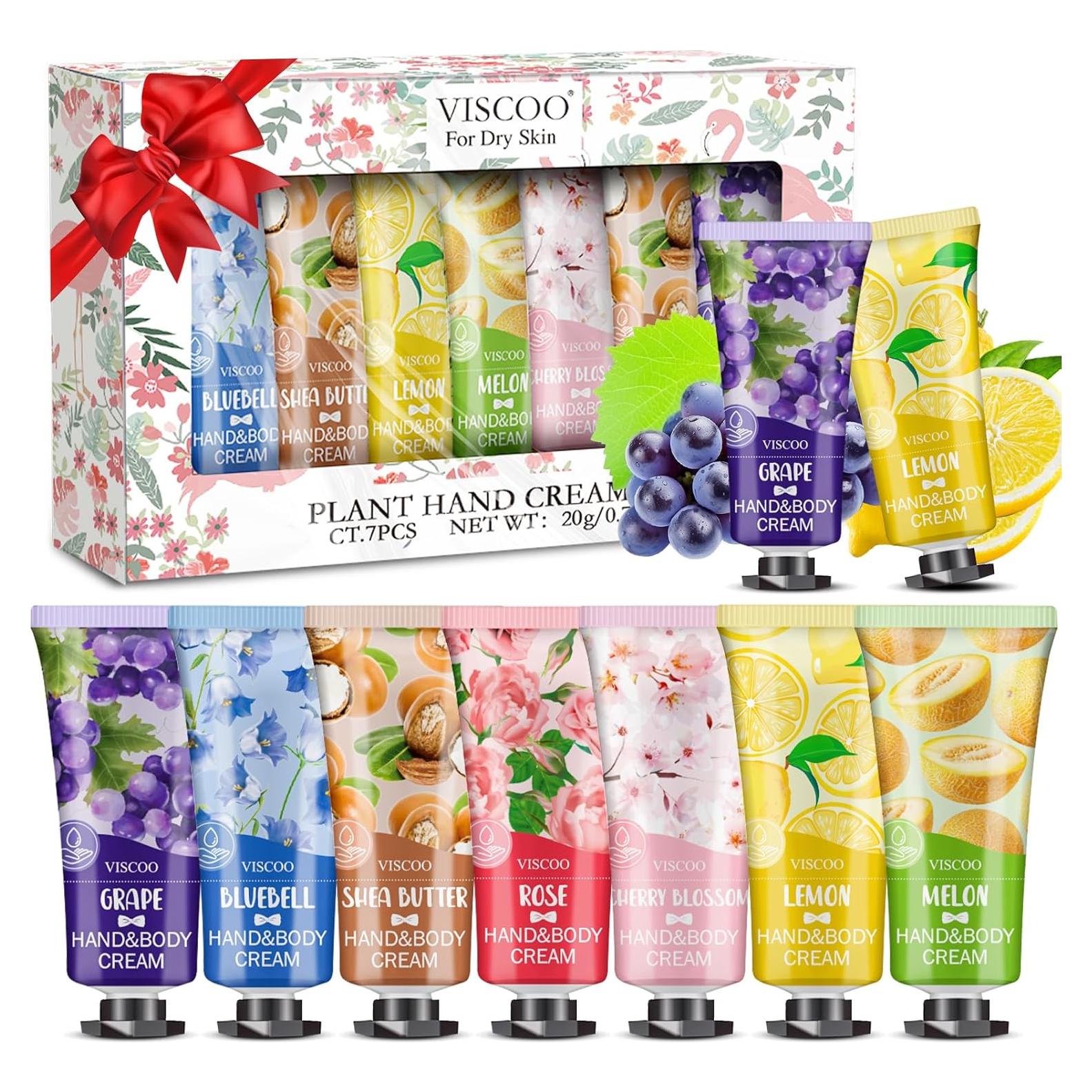 Set de 7 Cremas de Manos Hidratantes Loción Natural Viaje