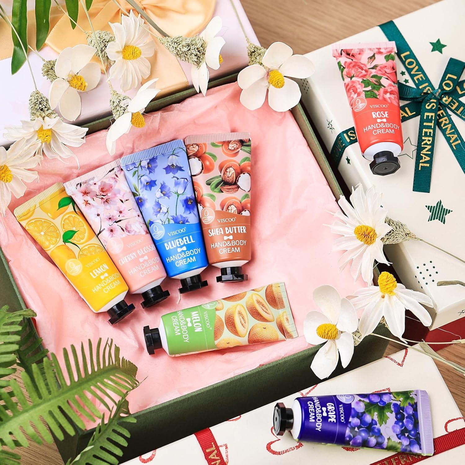 Set de 7 Cremas de Manos Hidratantes Loción Natural Viaje