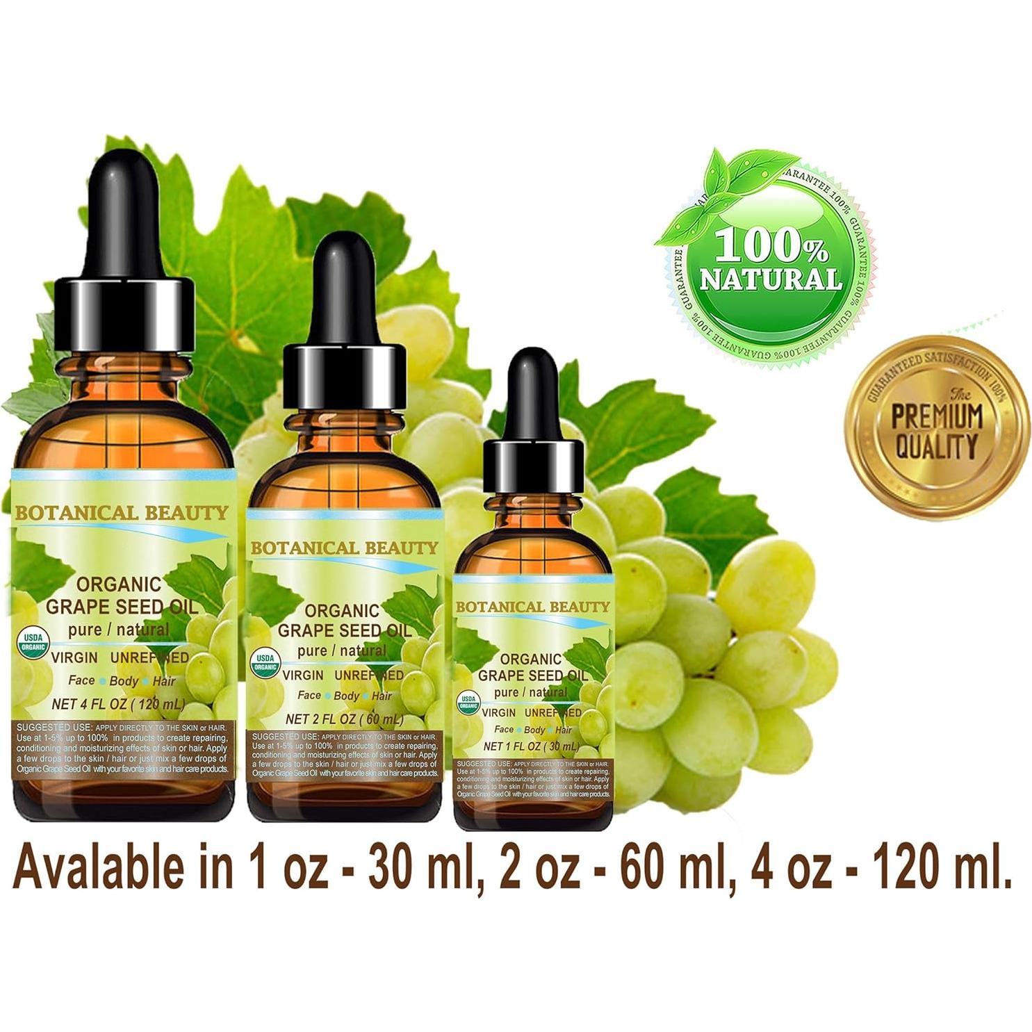 Aceite de Semilla de Uva Orgánico Botanical Beauty 29.57 ml