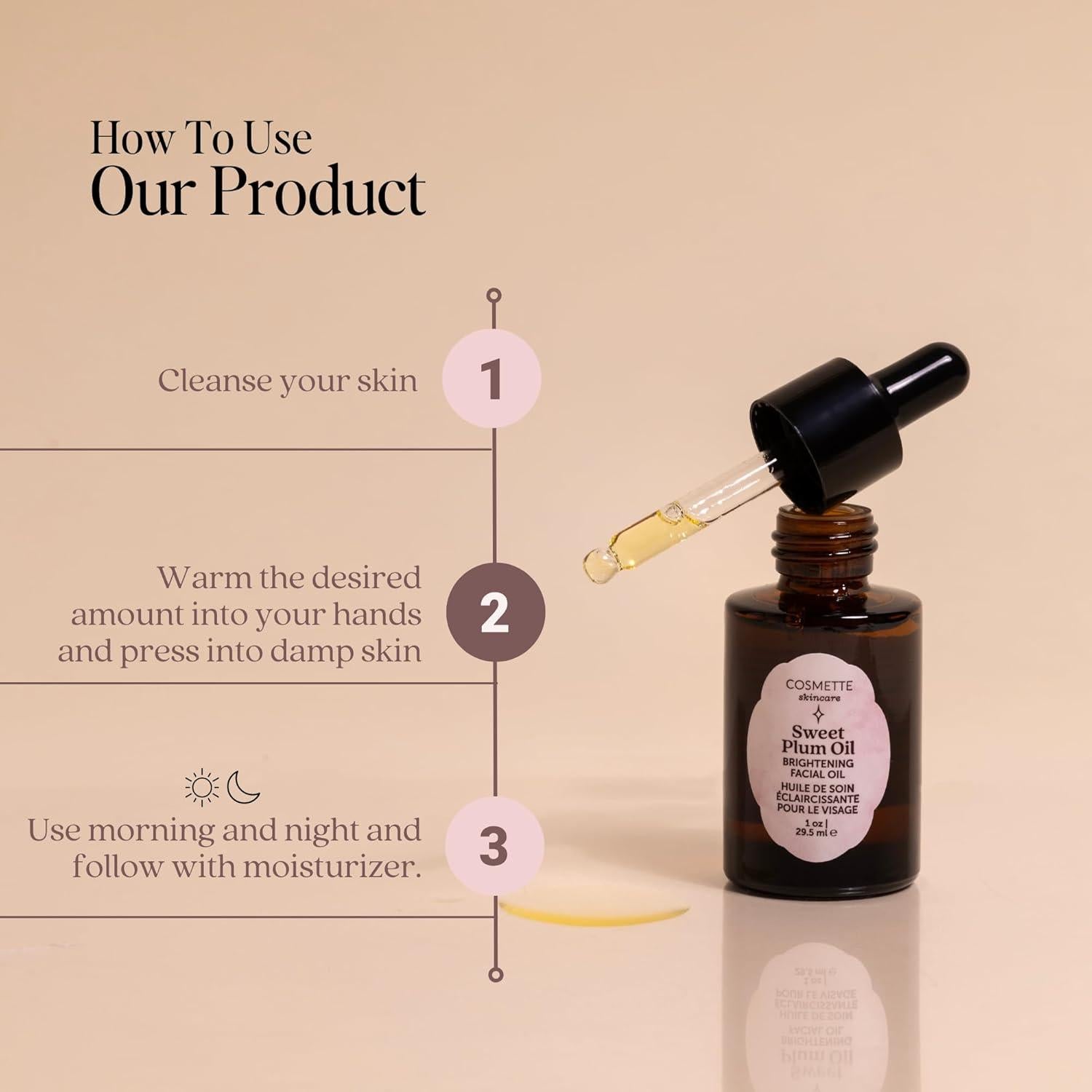 Aceite Facial Hidratante Cosmette con Vitamina C 29.57 ml