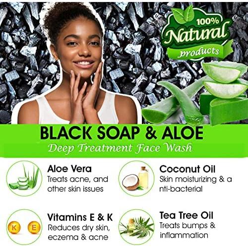 Jabón Negro Natural con Aloe 226g - Limpieza Profunda Facial
