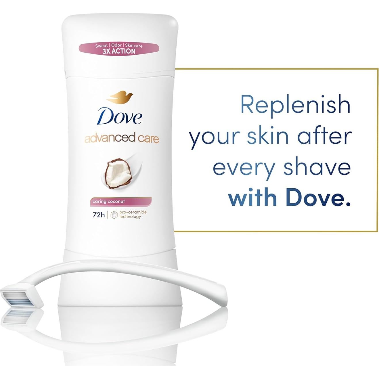 Desodorante Antitranspirante Dove Coco Cuidadoso 73.9g x2