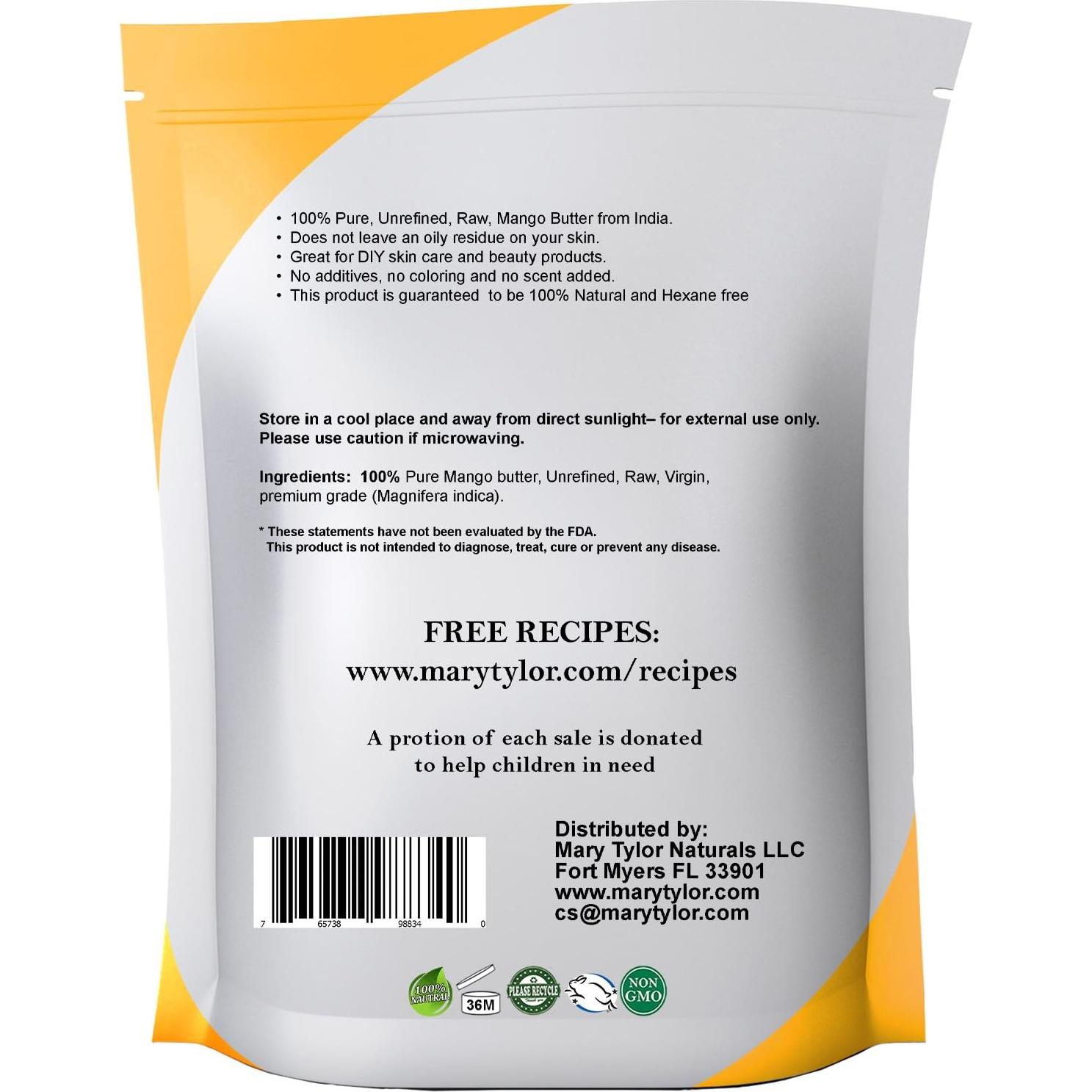 Manteca de Mango Orgánica Mary Tylor 2.27 kg Sin Refinar