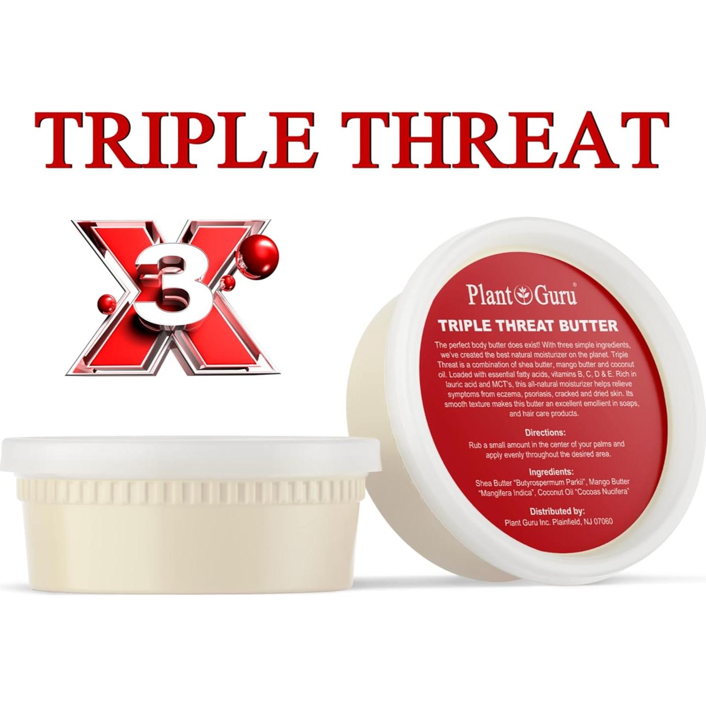 Manteca Corporal Triple Amenaza Plant Guru 226.8 g - Hidratante Natural