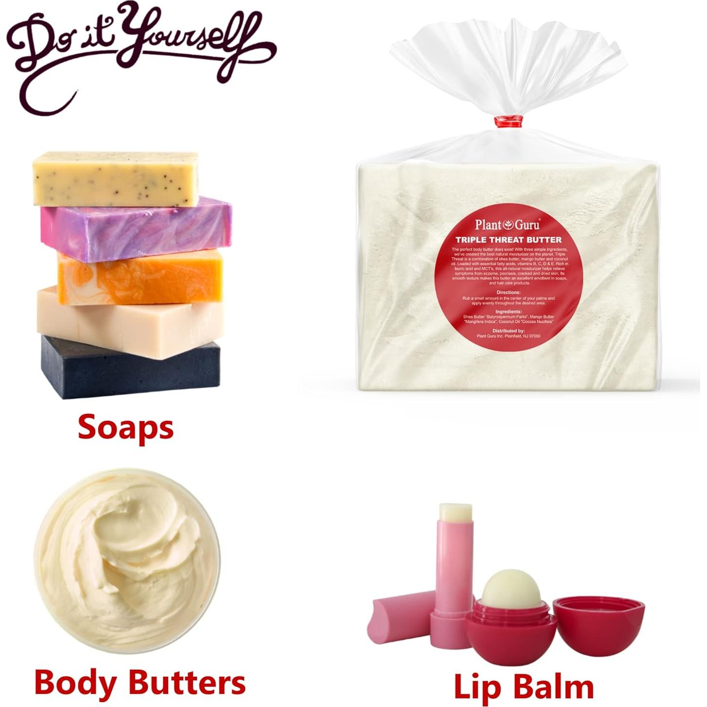 Manteca Corporal Triple Amenaza Plant Guru 226.8 g - Hidratante Natural