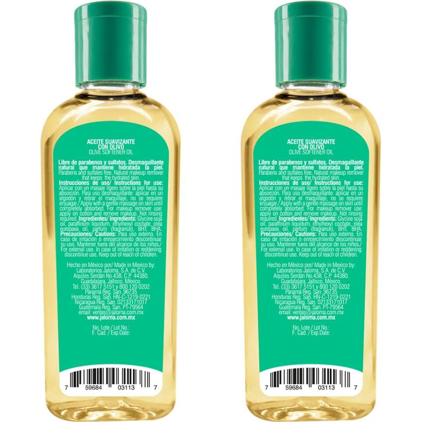 Aceite de Oliva Jaloma Desmaquillante Natural 2x118ml