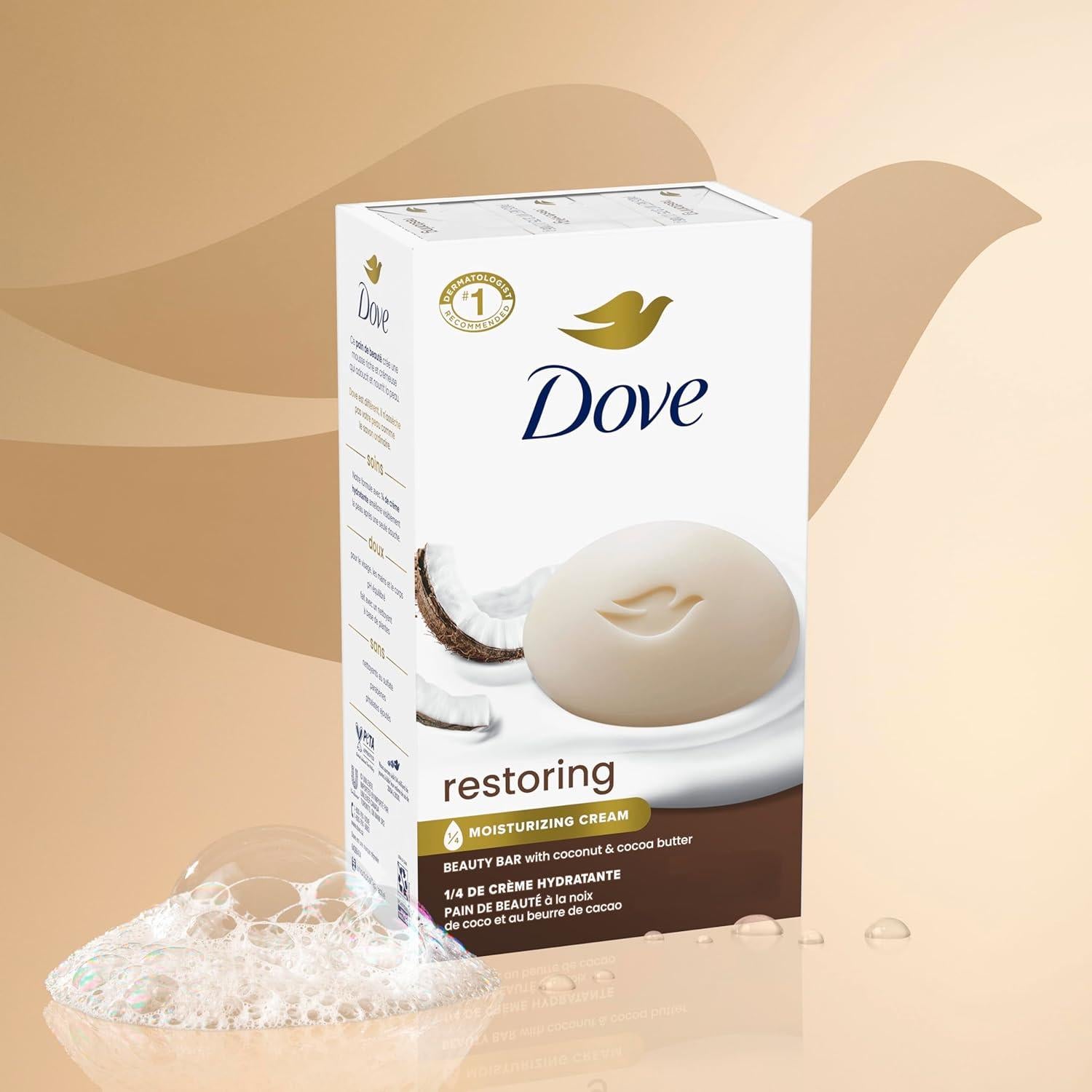 Jabón de Belleza Dove 106.3g Coco y Manteca de Cacao - Paquete de 6