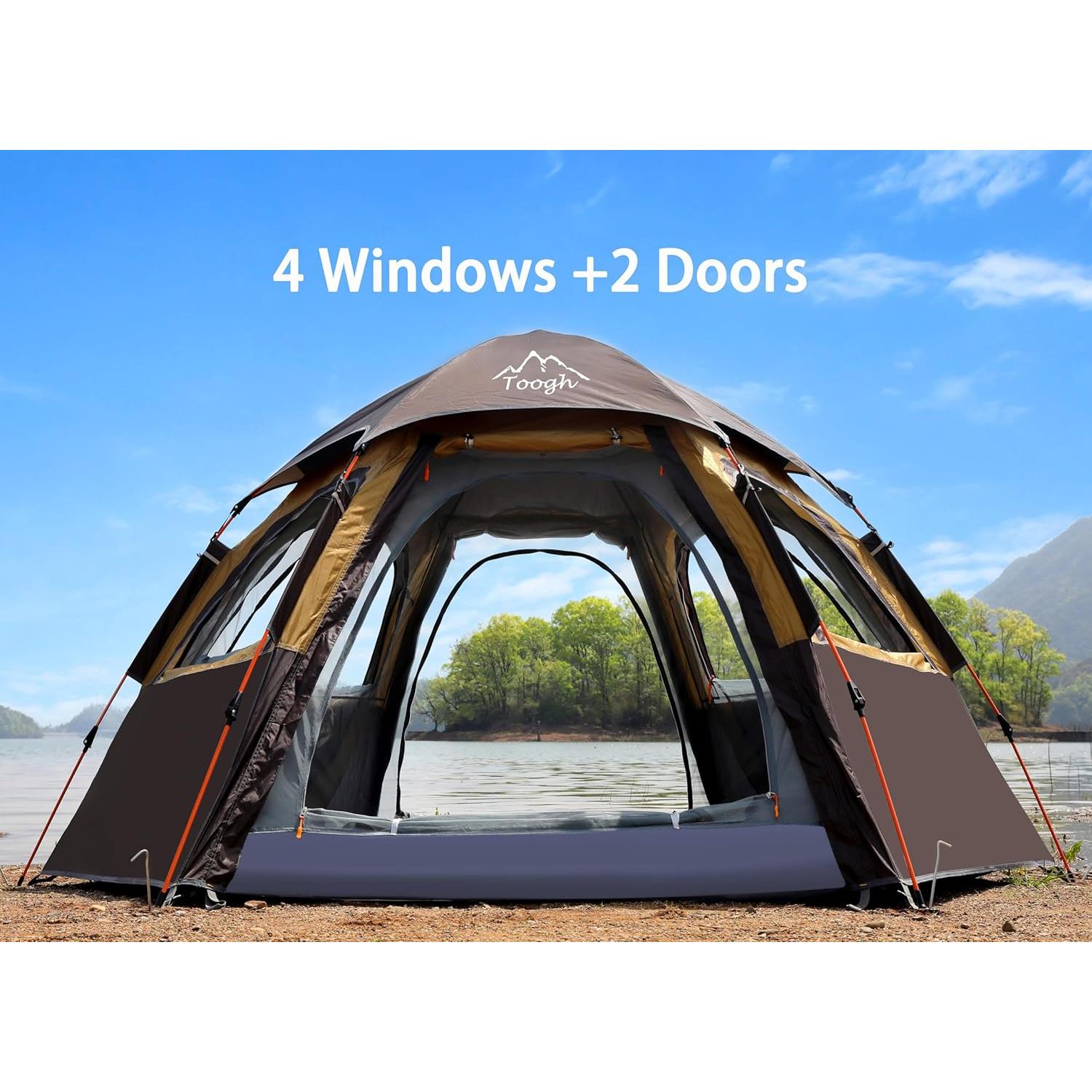 Carpa de Camping Toogh Hexagonal 2-3 Personas Impermeable