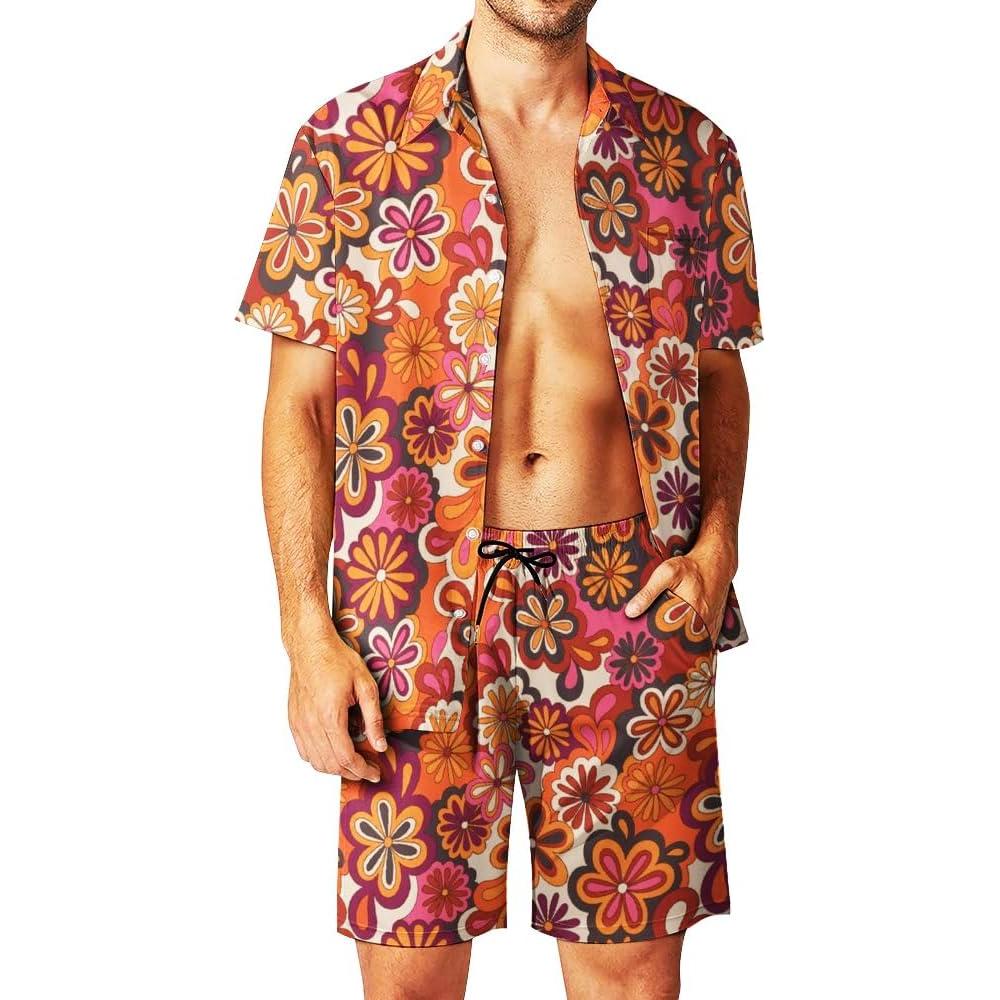 DOOPCCOR Traje Deportivo 3 Piezas Hombre Hawaiano 3X
