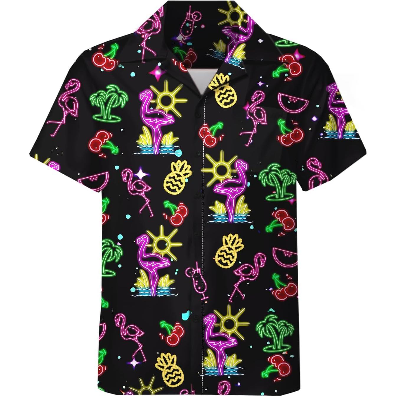 DOOPCCOR Traje Deportivo 3 Piezas Hombre Camisa Hawaiana