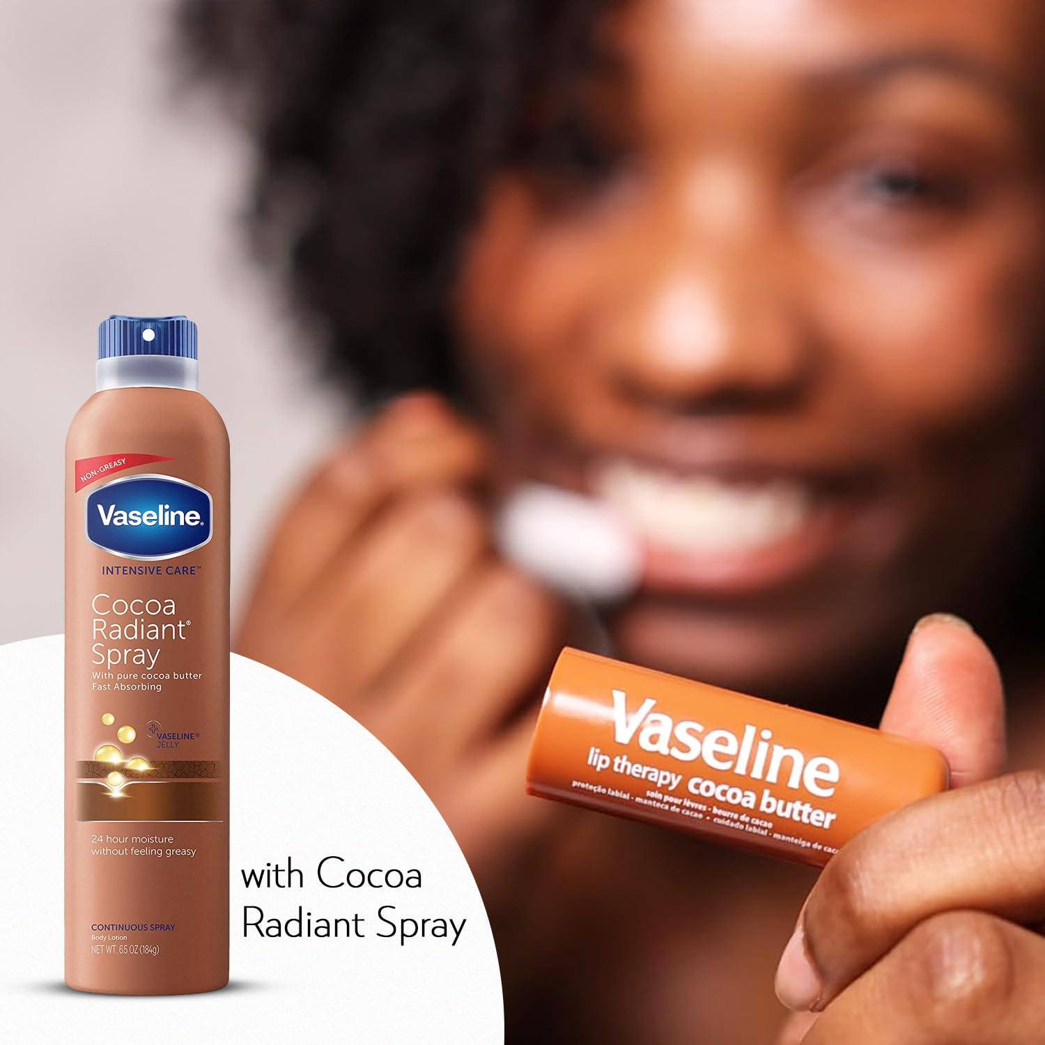 Spray Hidratante Cacao Vaseline 2-Pack + Balsamo Labial