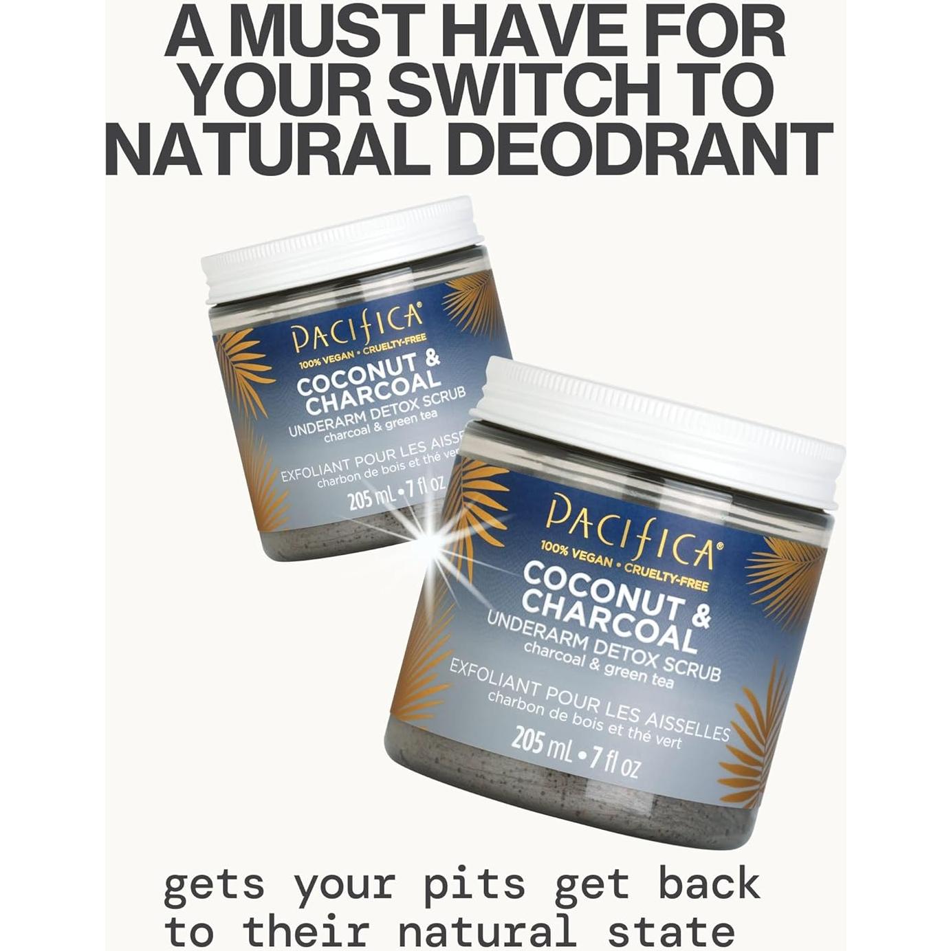 Exfoliante Detox para Axilas Pacifica - Coco y Carbón 207 ml