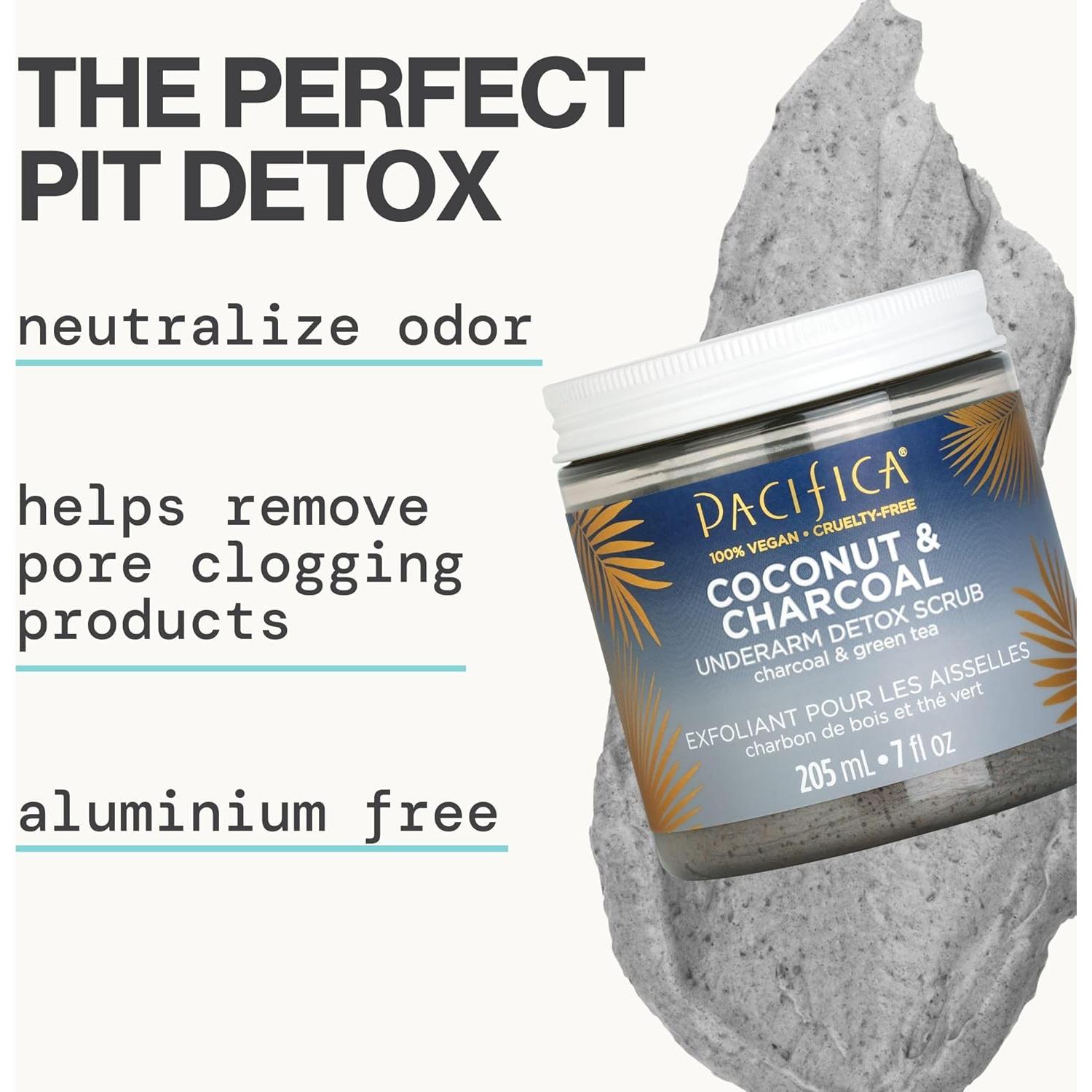 Exfoliante Detox para Axilas Pacifica - Coco y Carbón 207 ml