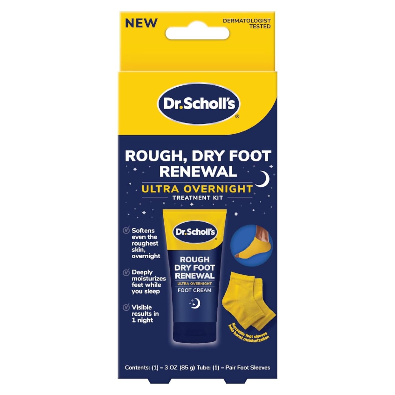 Tratamiento Nocturno para Pies Secos Dr. Scholl's 85g con Calcetines