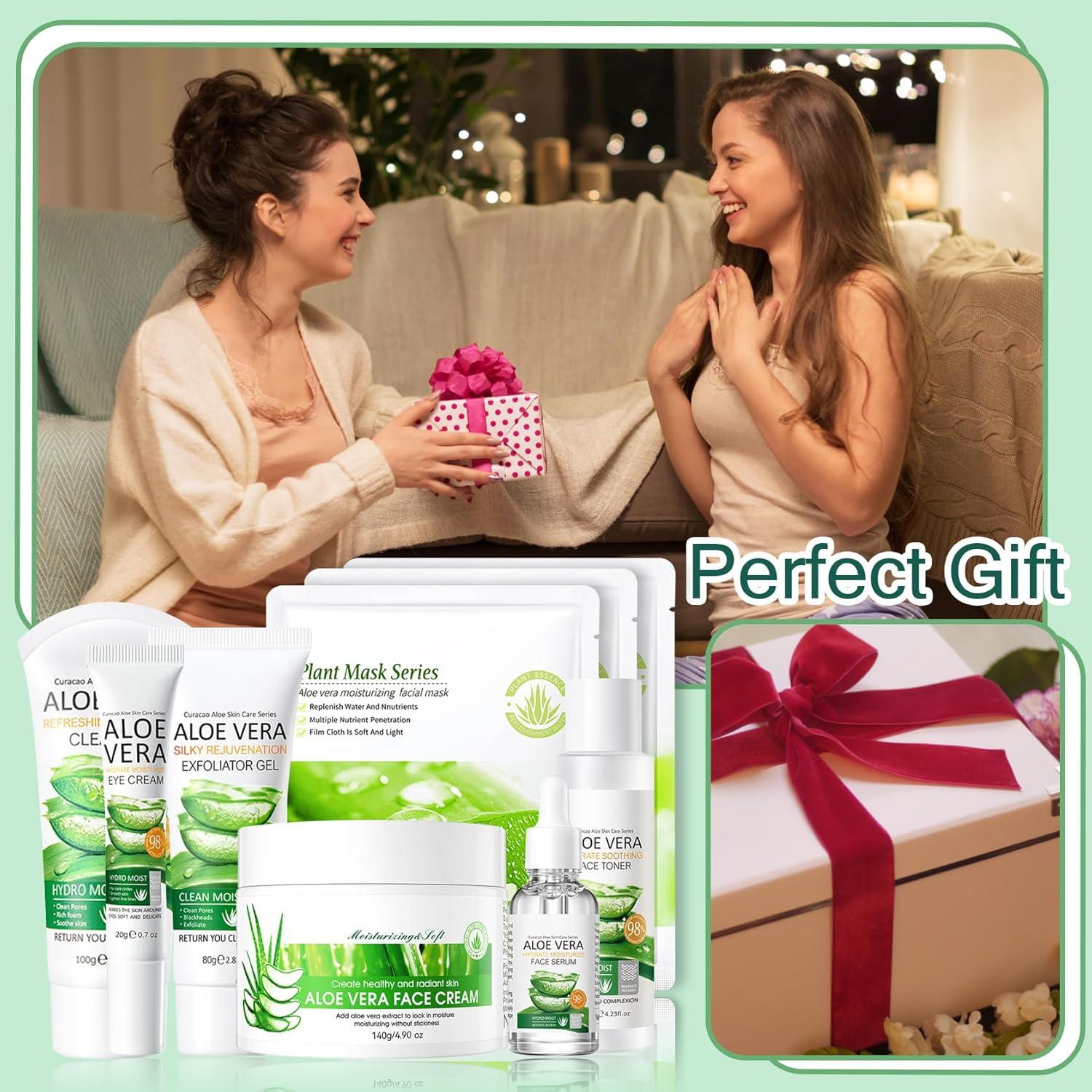 Juego de Cuidado Facial Aloe Vera XMXueMei 9 Piezas Hidratante