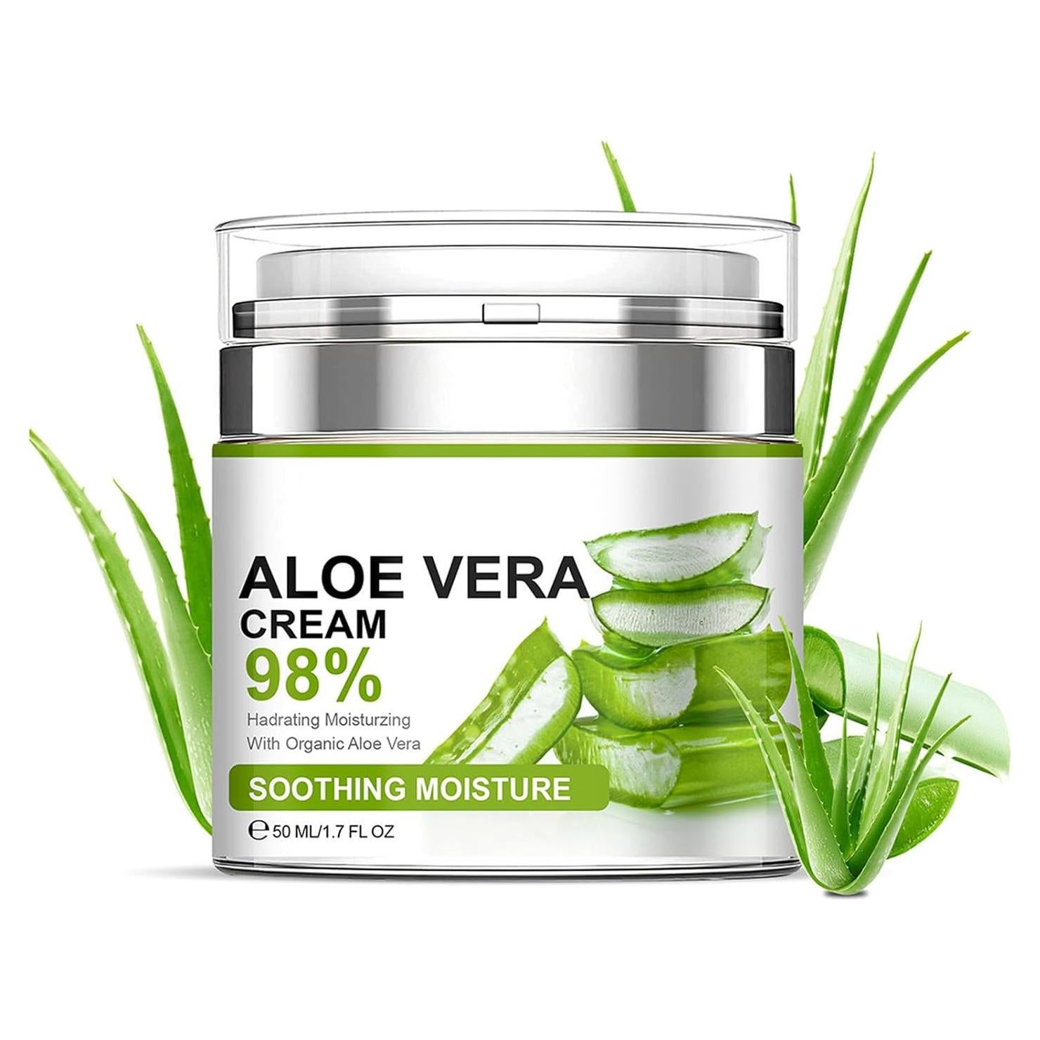 Crema Facial Hidratante Aloe Vera 98% WHHWM 50ml Antienvejecimiento