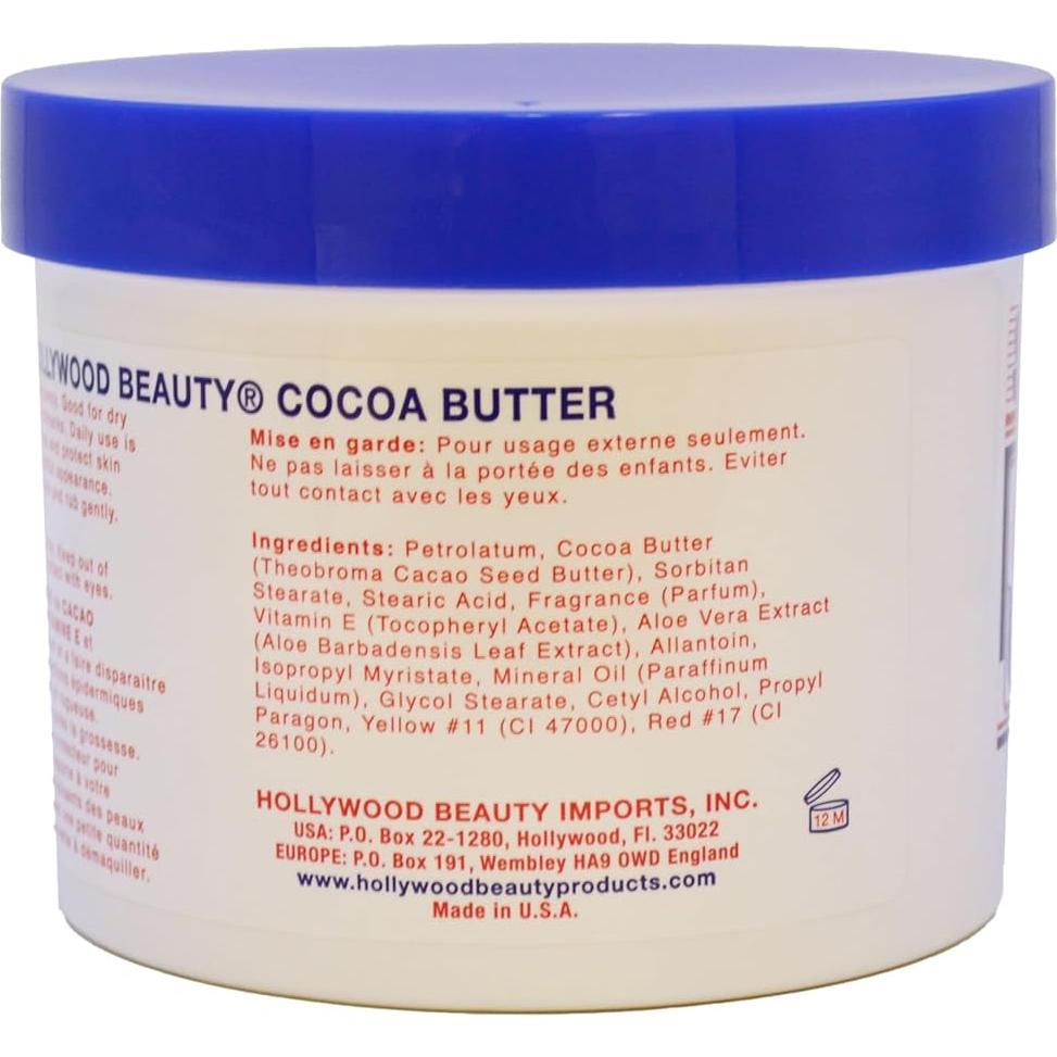 Crema hidratante Hollywood Beauty 709 g con manteca de cacao y vitamina E