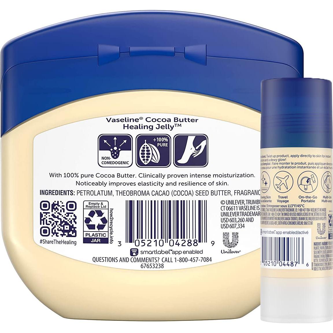 Vaselina Gel Curativo Hidratante Manteca de Cacao 368 g + Barra 39 g