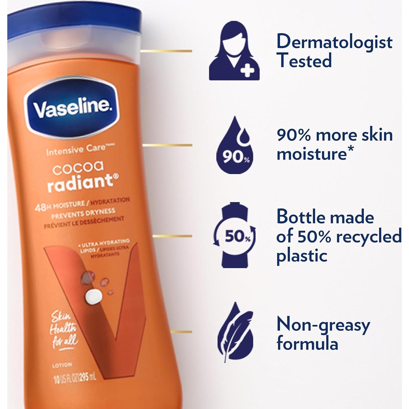 Vaseline Cocoa Radiant 2-Pack - Loción Hidratante 400 ml
