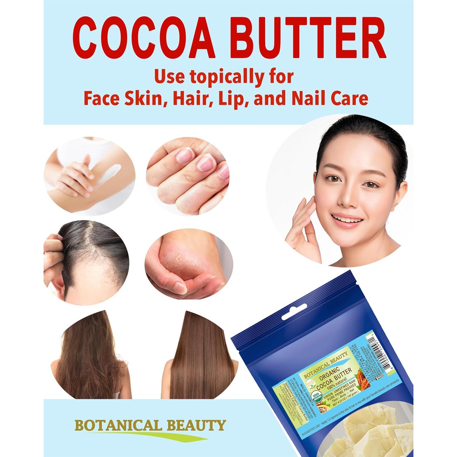 Manteca de Cacao Orgánica 100% Pura Belleza Botánica 120g