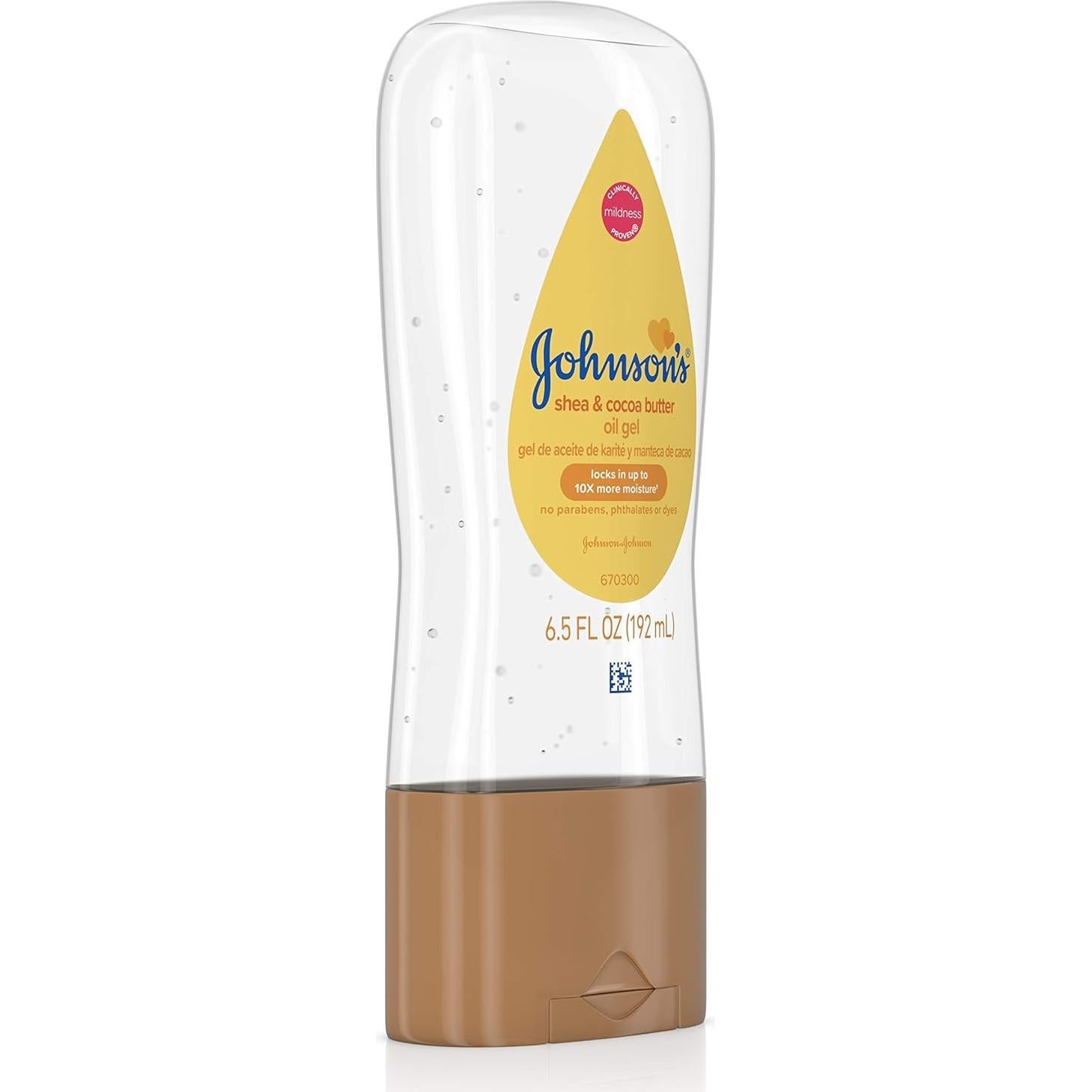 Gel de Aceite para Bebés Johnson 192.8 ml Hidratante Karité Cacao