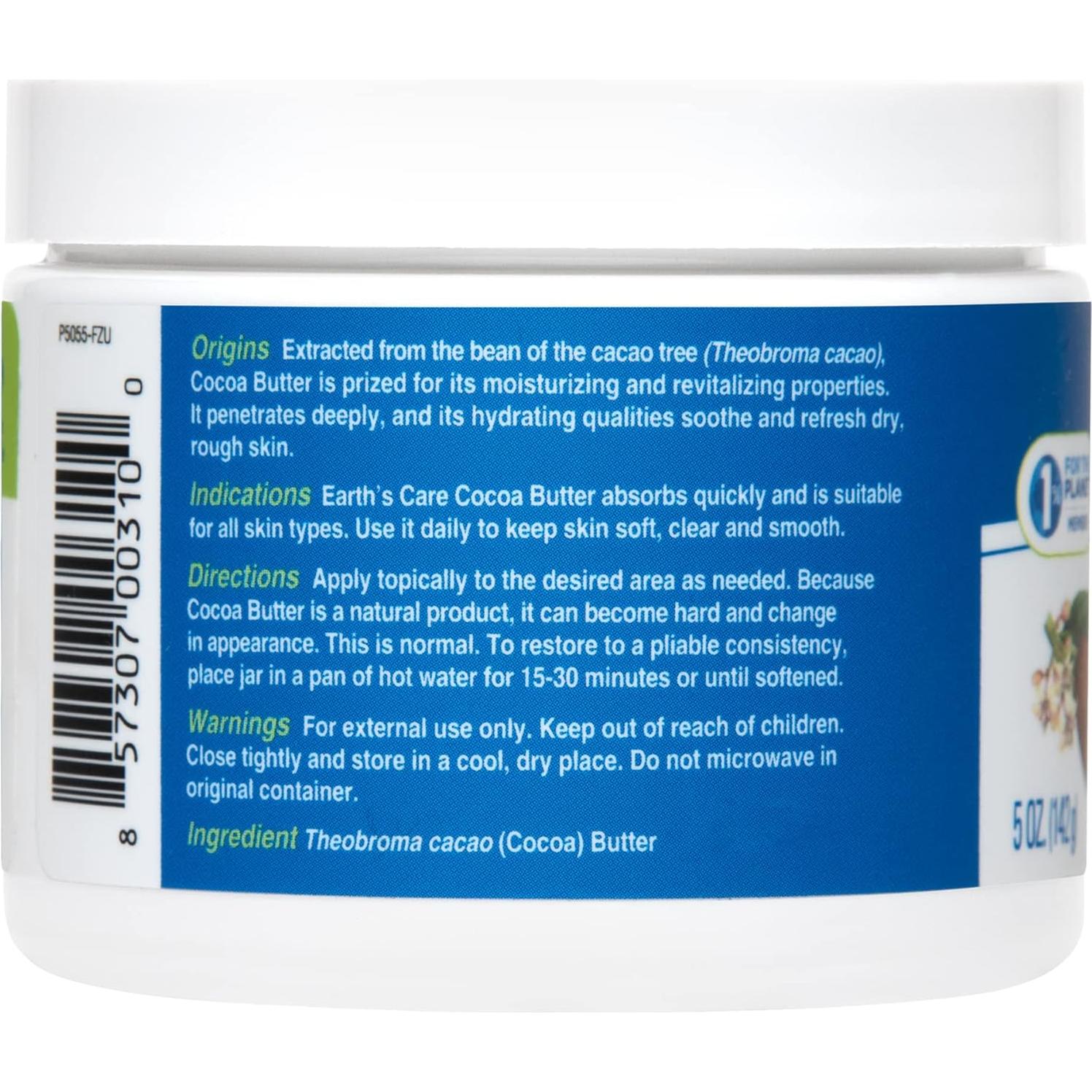 Manteca de Cacao Pura Earth's Care 142 g - Hidratante Natural