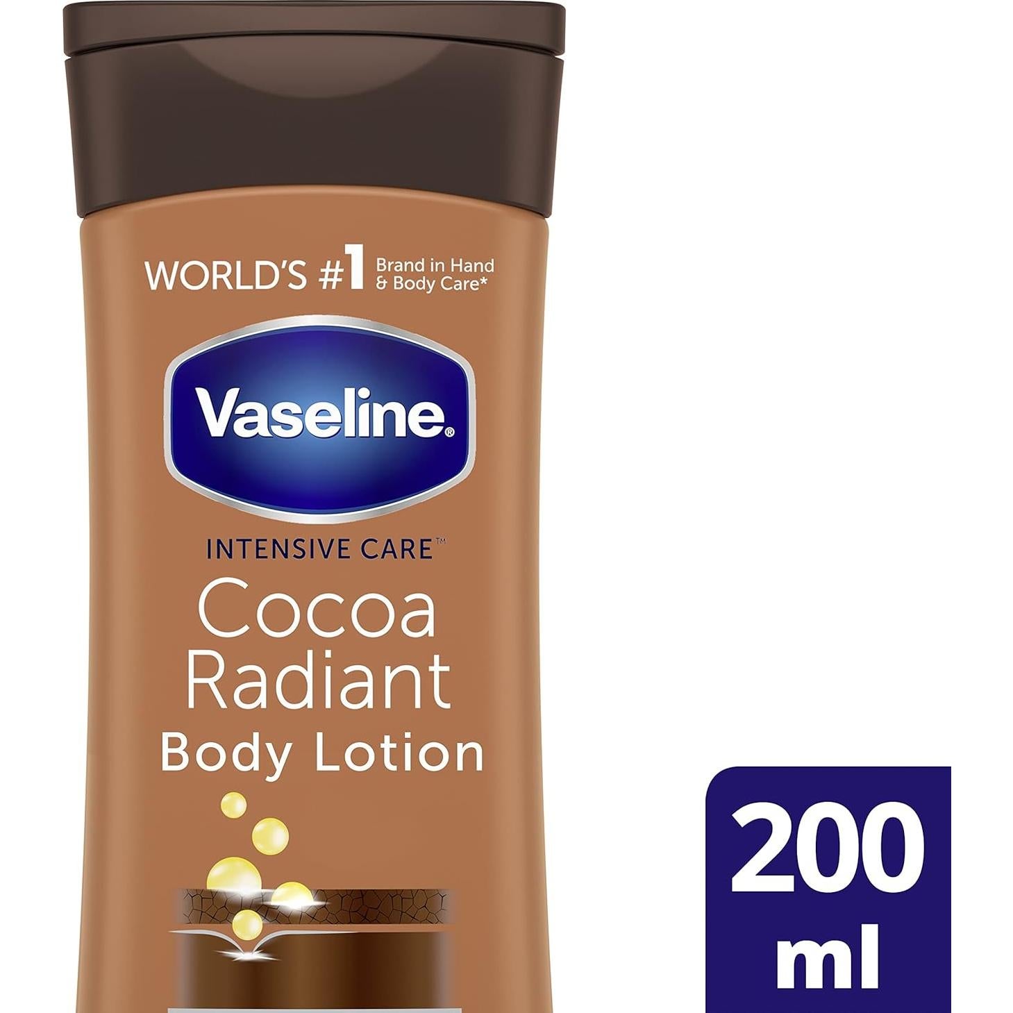 Loción Hidratante Vaselina Cocoa Radiant 200 ml Piel Seca