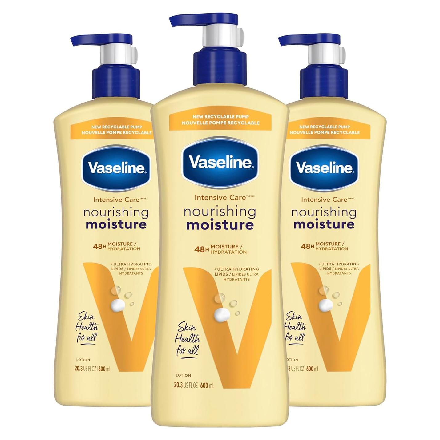 Loción Corporal Hidratante Nutritiva Vaseline 573.5 ml 3 Pk