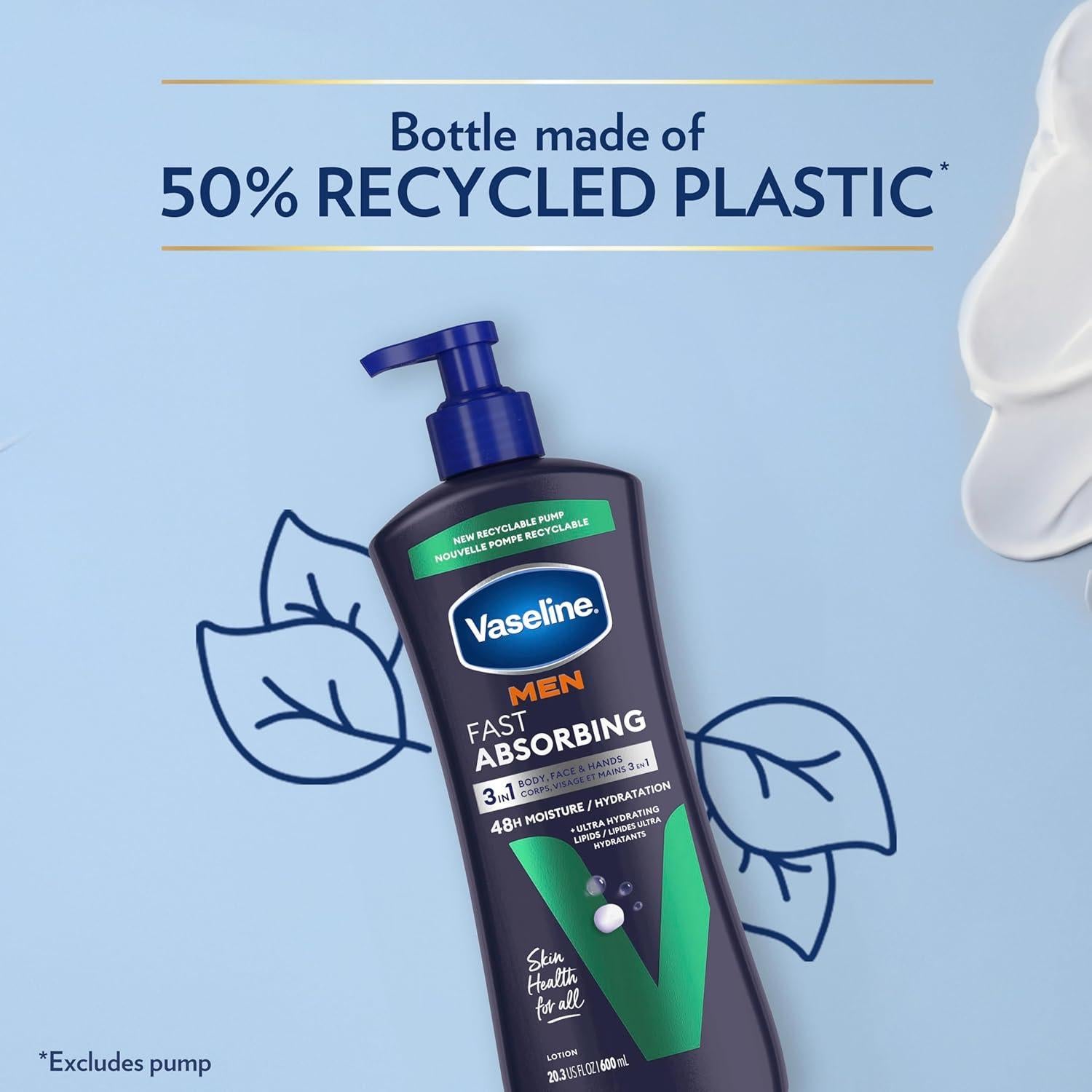Loción Hidratante para Hombres Vaseline 573.5 ml - Paquete de 3