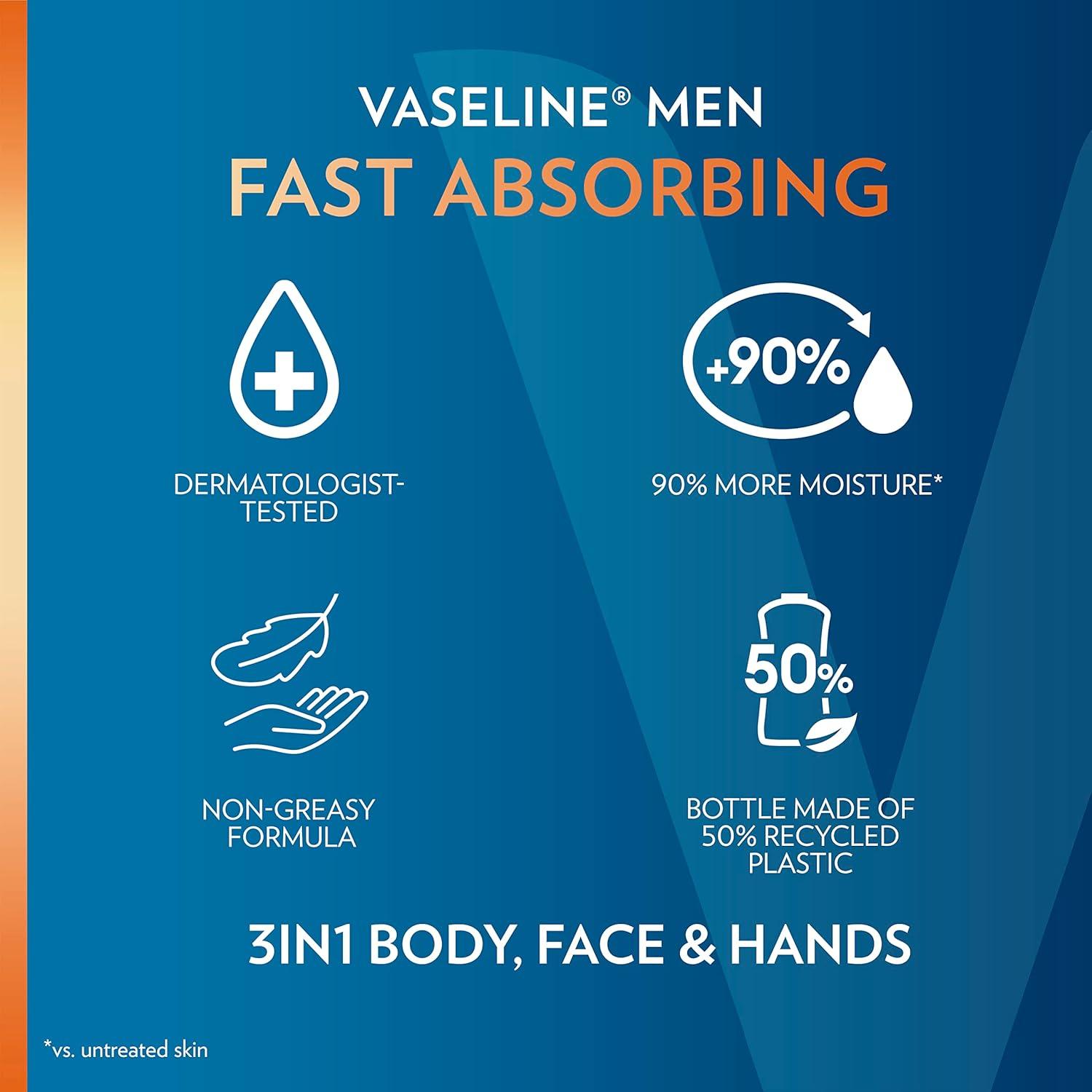 Loción Hidratante para Hombres Vaseline 573.5 ml - Paquete de 3