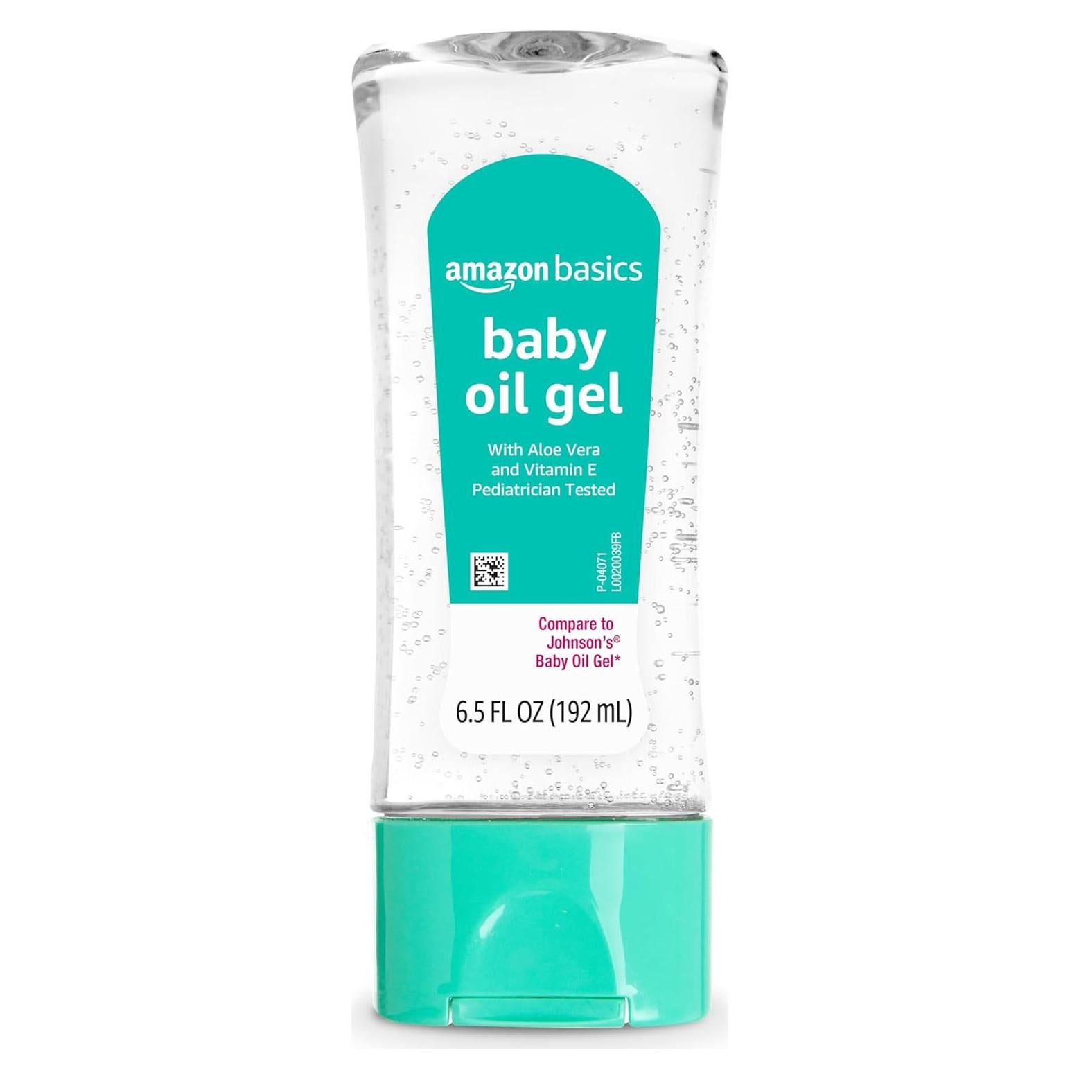Gel de Aceite para Bebés Amazon Basics 192.5 ml Aloe Vera Vitamina E