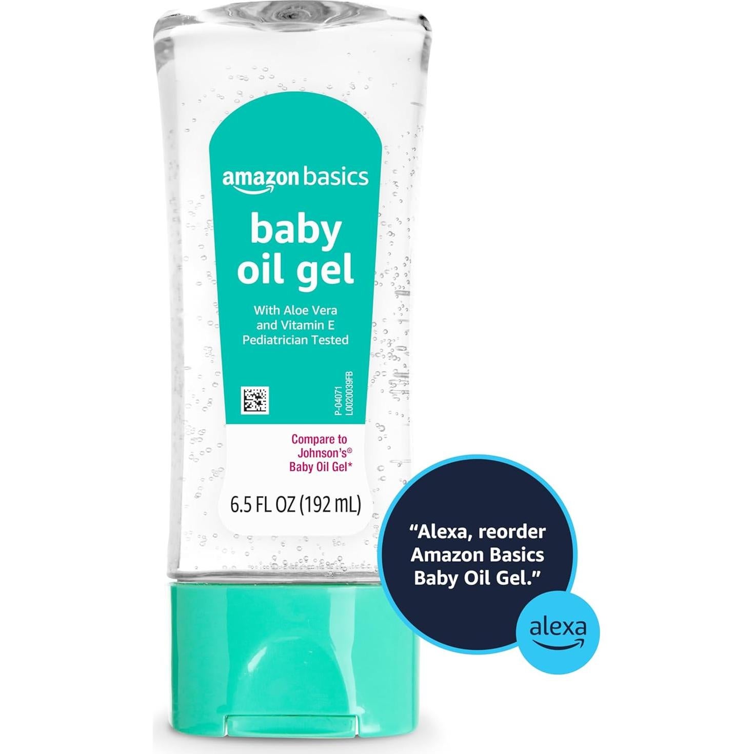 Gel de Aceite para Bebés Amazon Basics 192.5 ml Aloe Vera Vitamina E