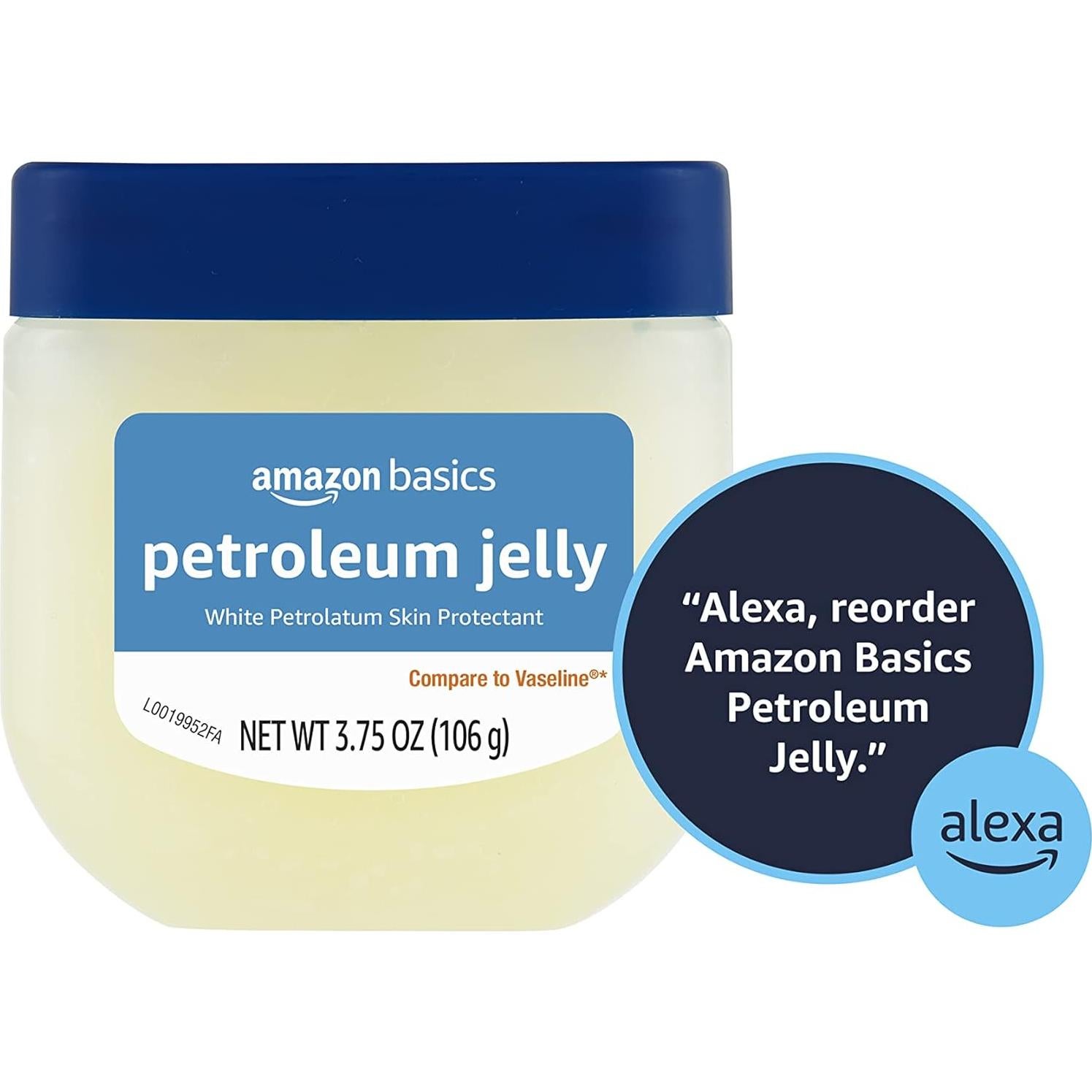 Petroleum Jelly White Petrolatum Skin Protectant, Unscented, 3.75 oz, 1-Pack, (Previously Solimo)