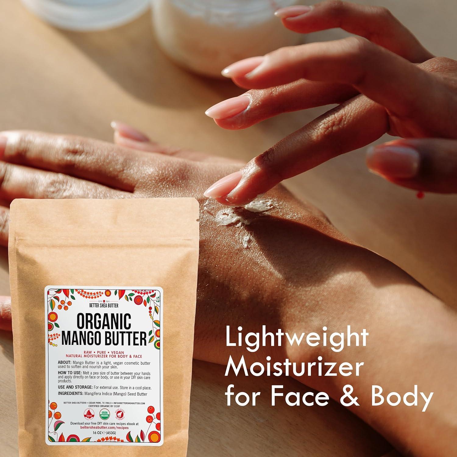 Manteca de Mango Orgánica 454g - Cruda y Sin Refinar para Piel y Cabello