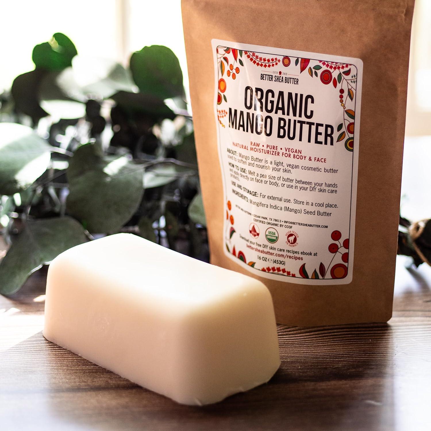 Manteca de Mango Orgánica 454g - Cruda y Sin Refinar para Piel y Cabello