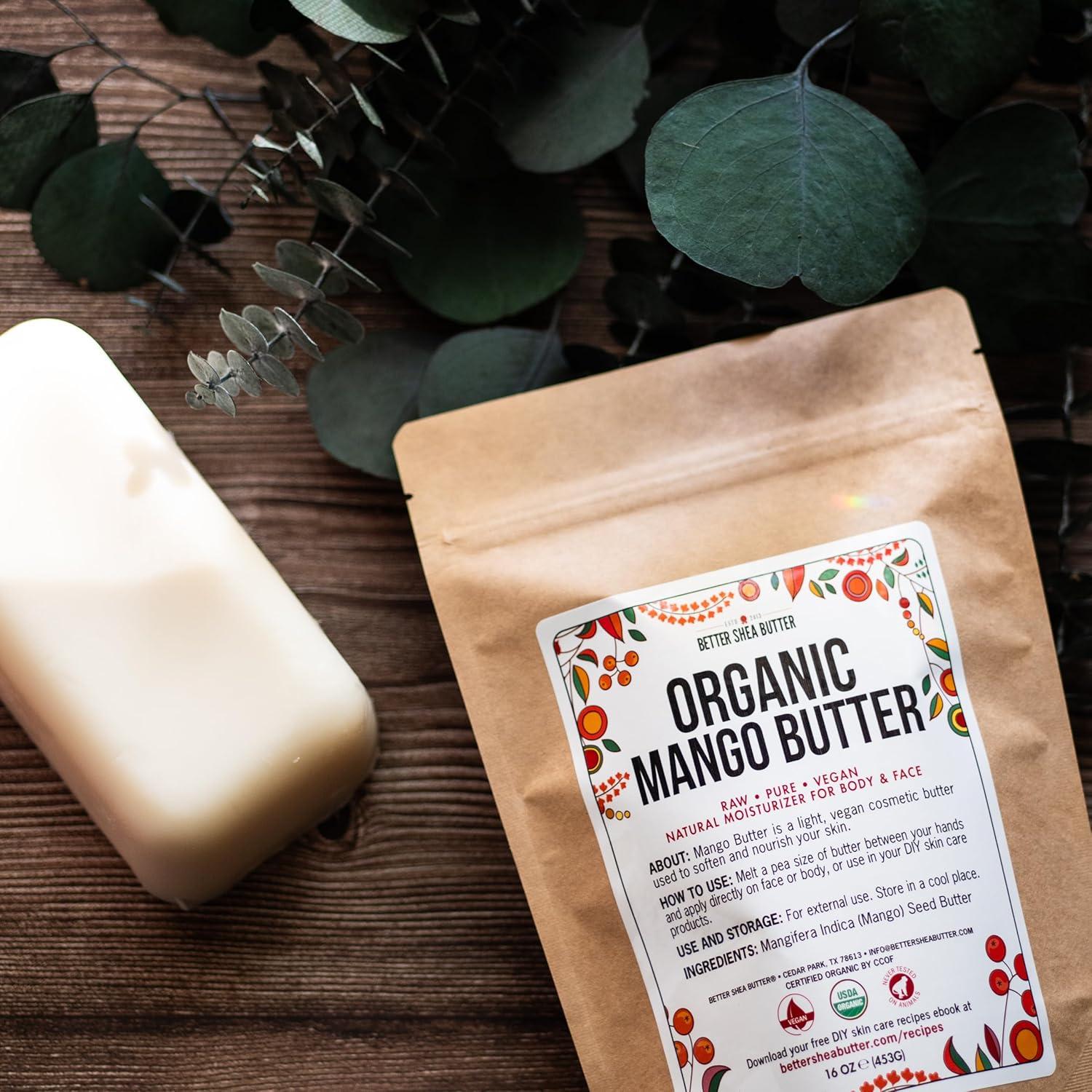 Manteca de Mango Orgánica 454g - Cruda y Sin Refinar para Piel y Cabello