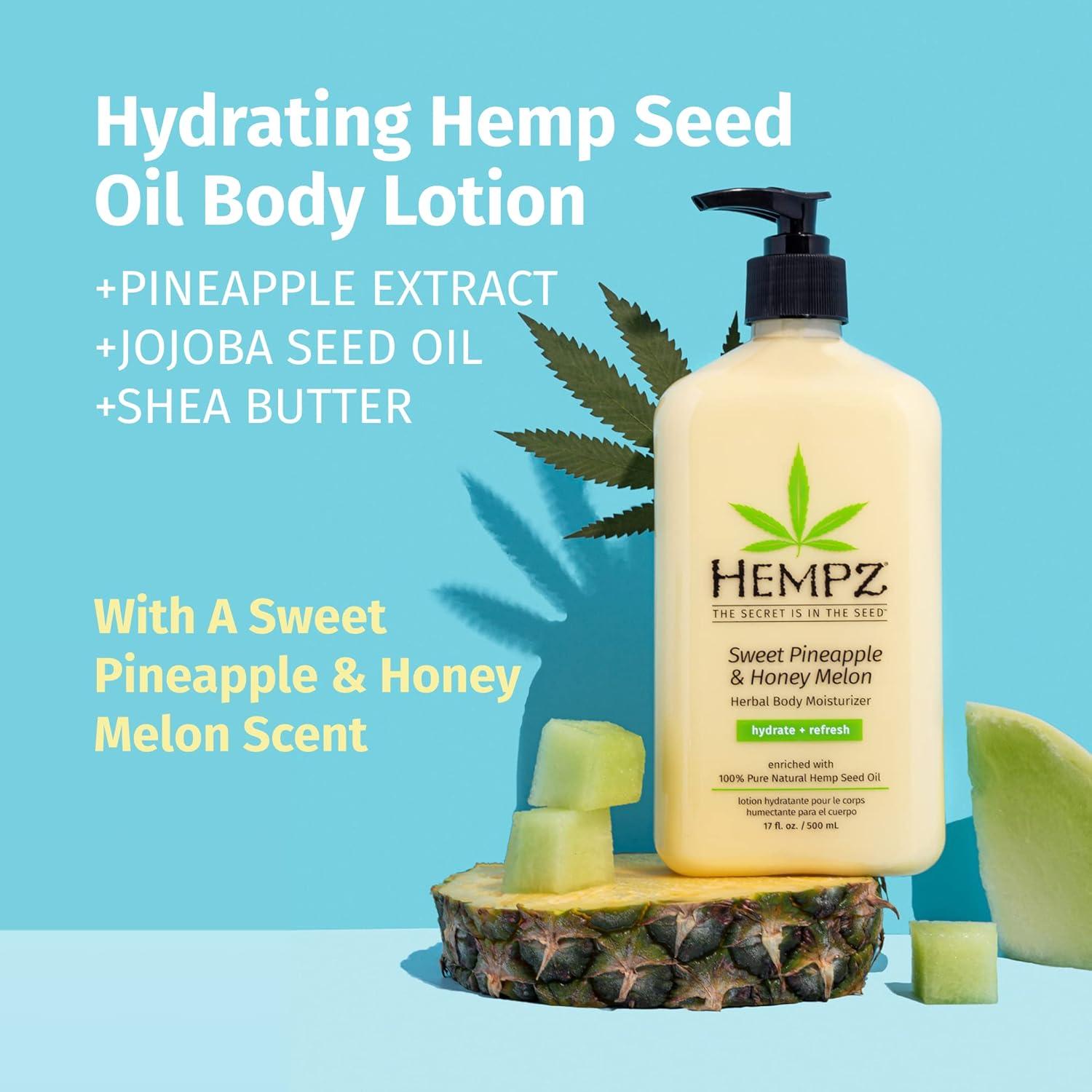 Loción Corporal Hempz 482.8ml Piña Dulce y Melón de Miel